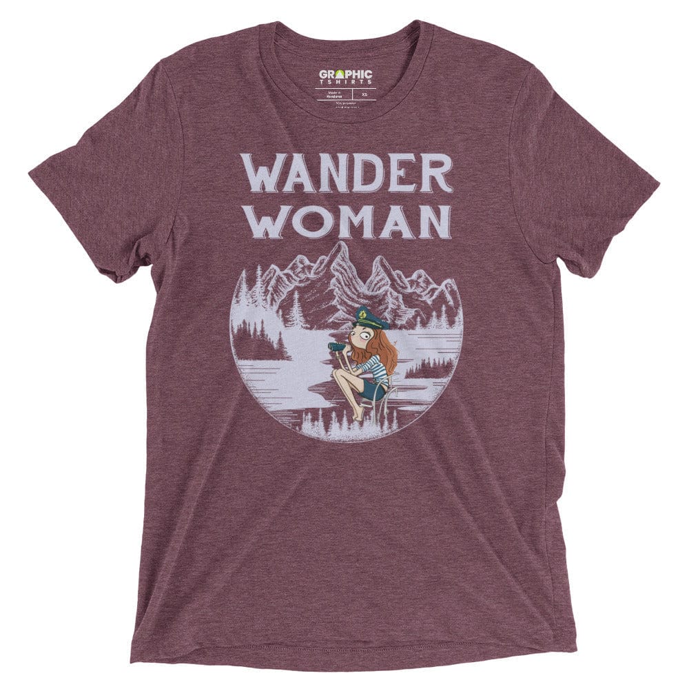 GRAPHIC T-SHIRTS Maroon Triblend / XS Women's Tri-Blend T-Shirt - Wander Woman