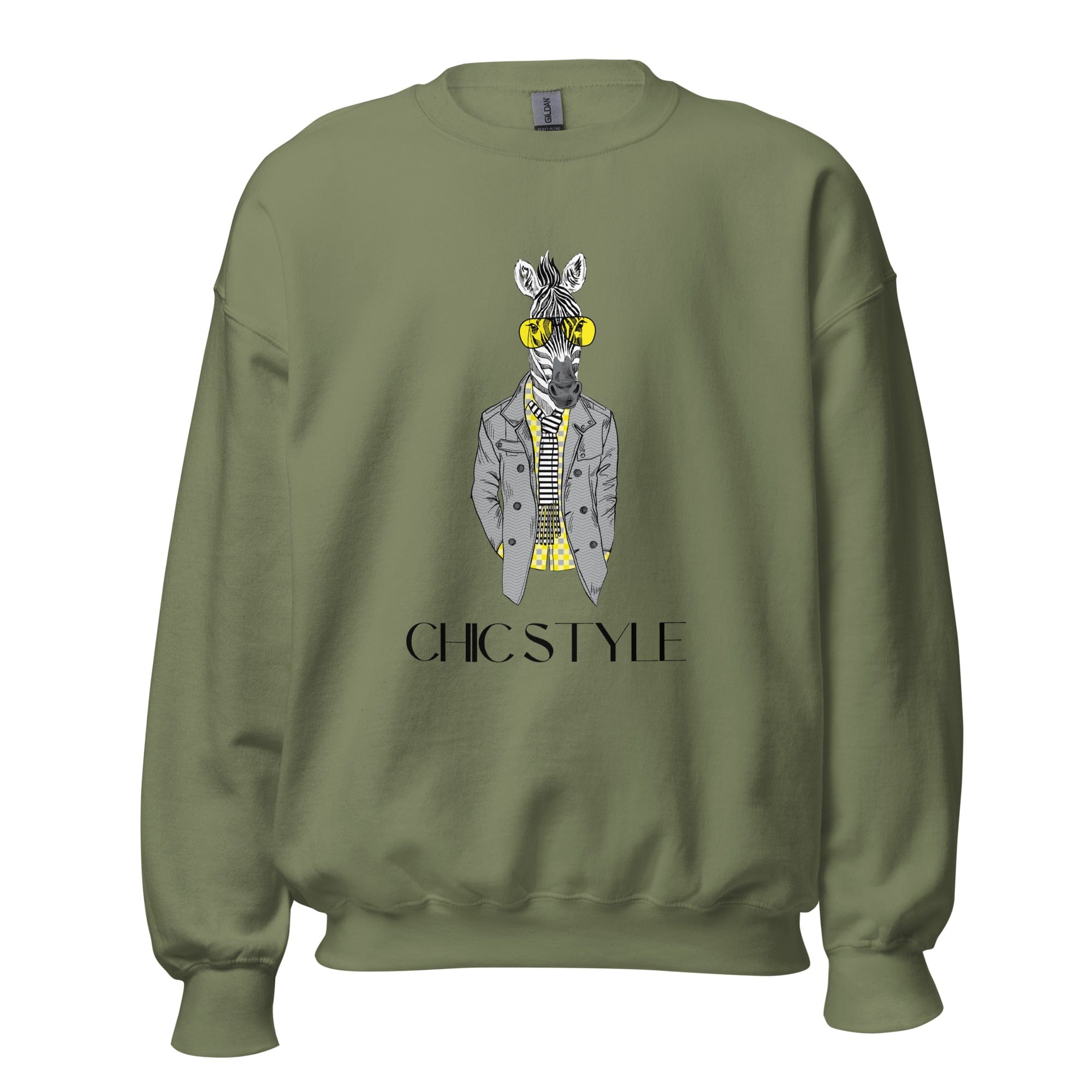 GRAPHIC T-SHIRTS Military Green / S Unisex Crew Neck Sweatshirt - Chic Style