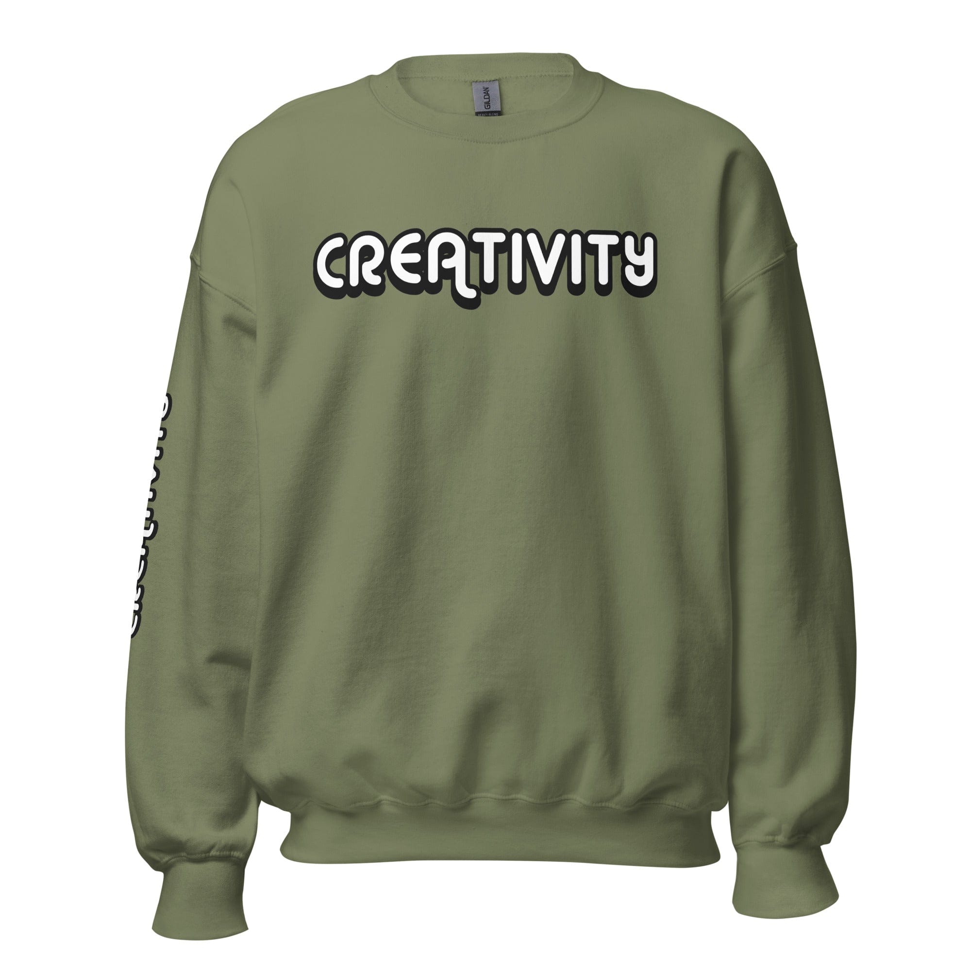 GRAPHIC T-SHIRTS Military Green / S Unisex Crew Neck Sweatshirt - Creativity