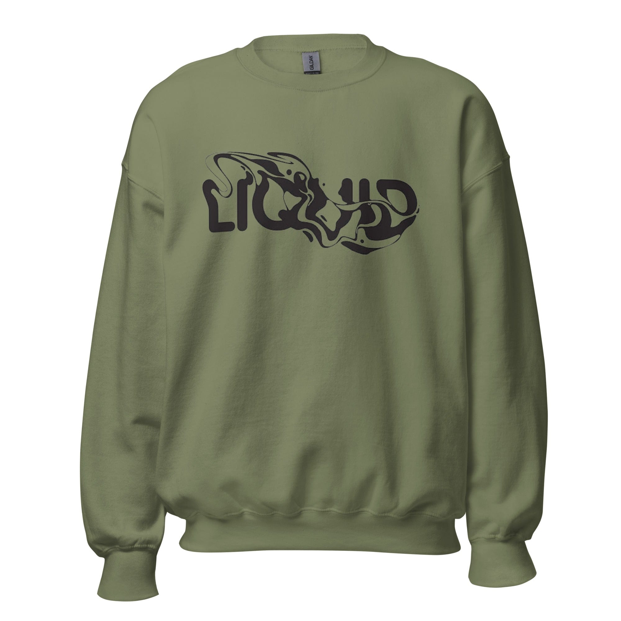 GRAPHIC T-SHIRTS Military Green / S Unisex Crew Neck Sweatshirt - Liquid