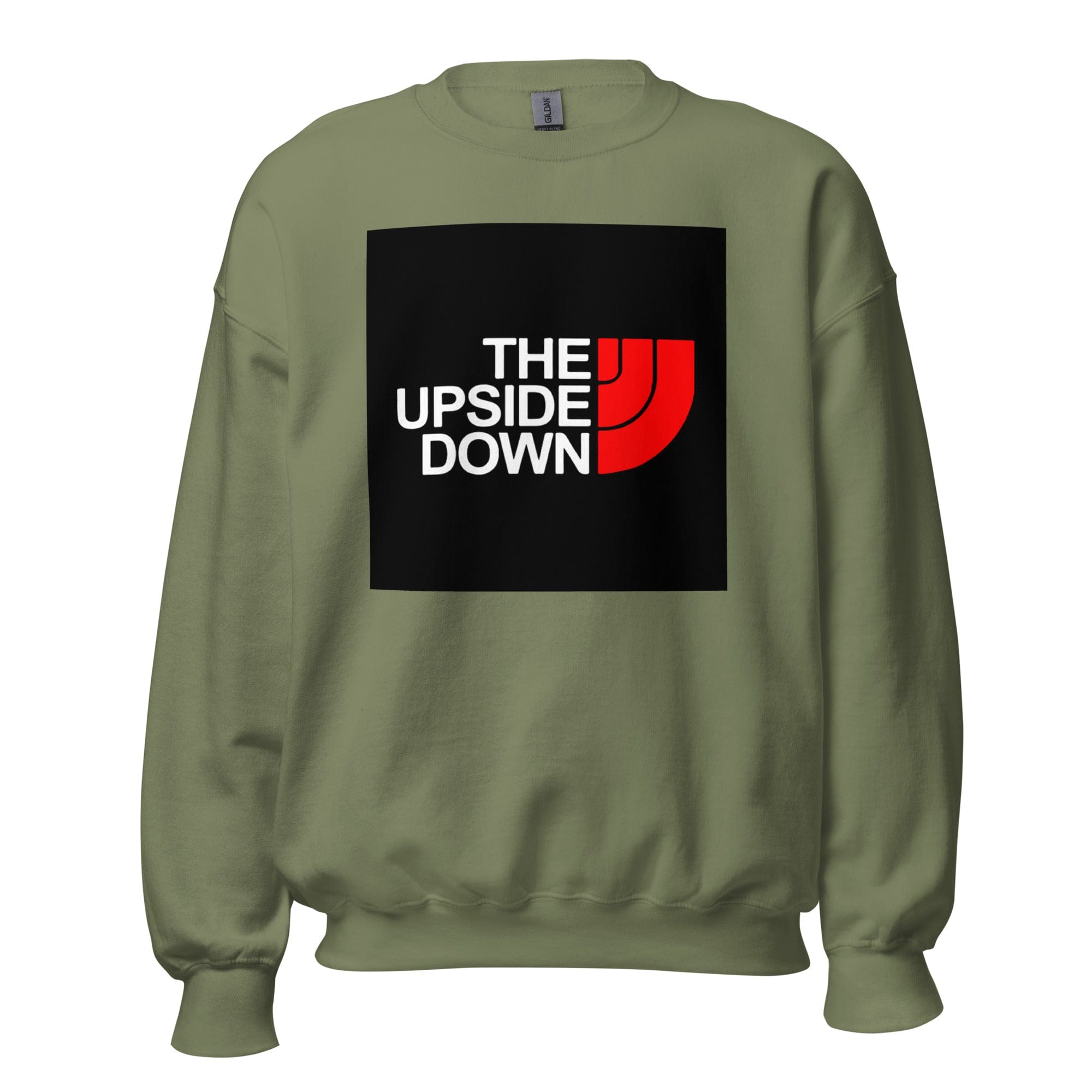 GRAPHIC T-SHIRTS Military Green / S Unisex Crew Neck Sweatshirt - The Upside Down