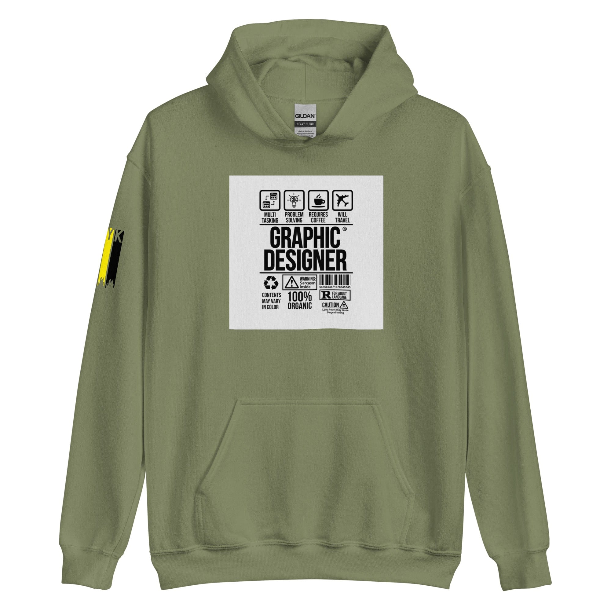 GRAPHIC T-SHIRTS Military Green / S Unisex Heavy Blend Hoodie - Graphic Designer CMYK