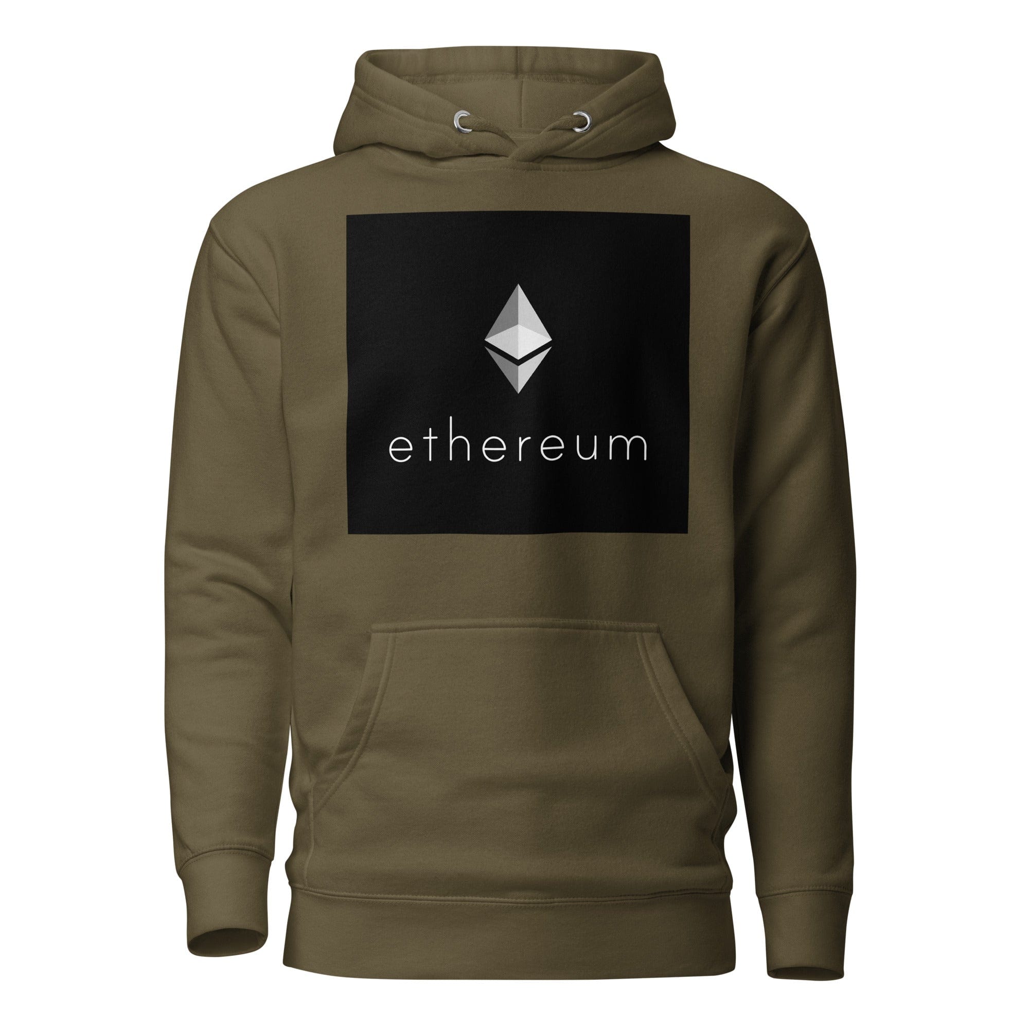 GRAPHIC T-SHIRTS Military Green / S Unisex Premium Hoodie - Cotton Heritage - Ethereum Cryptocurrency Logo