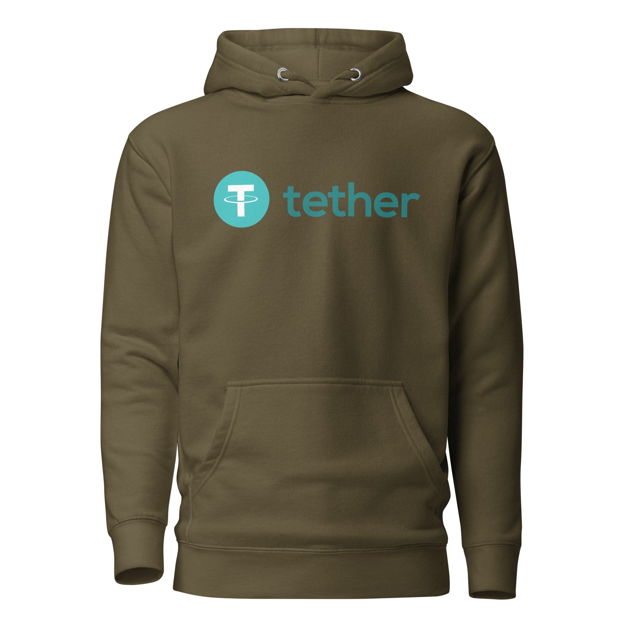 GRAPHIC T-SHIRTS Military Green / S Unisex Premium Hoodie - Cotton Heritage - Tether Cryptocurrency Logo