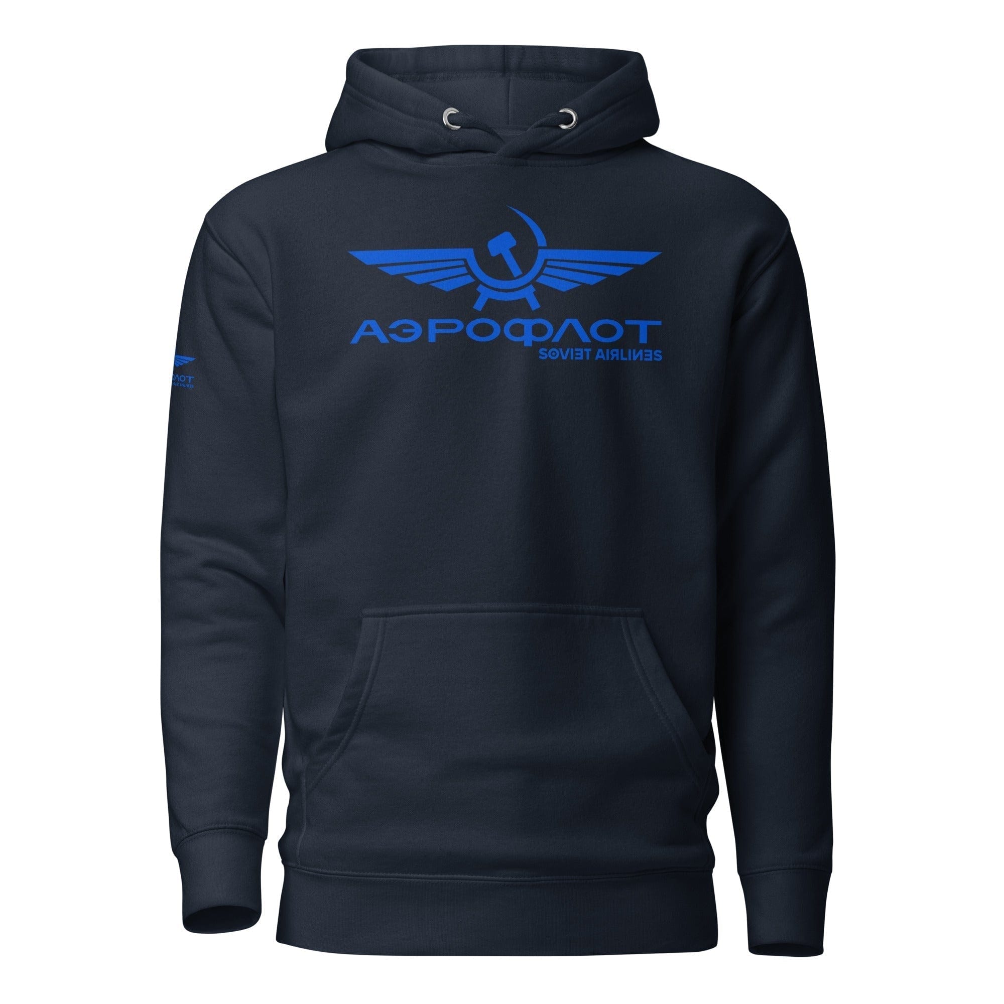 GRAPHIC T-SHIRTS Navy Blazer / S Unisex Premium Hoodie - Aeroflot Soviet Airlines v.9