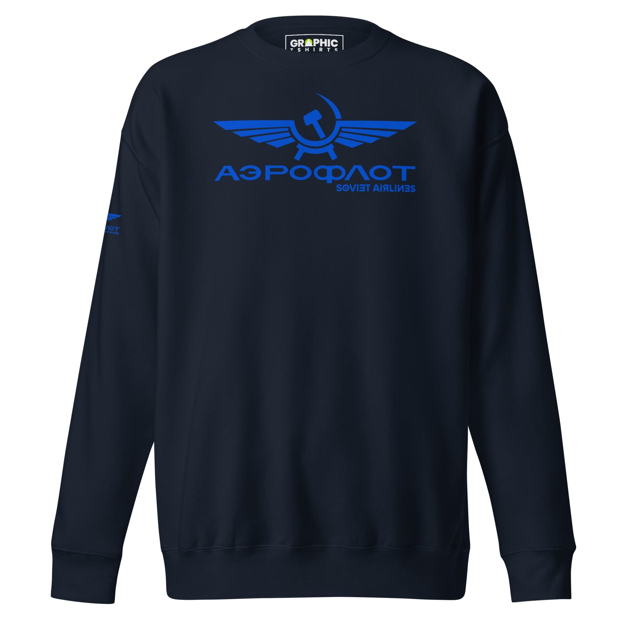 GRAPHIC T-SHIRTS Navy Blazer / S Unisex Premium Sweatshirt - Aeroflot Soviet Airlines v.8