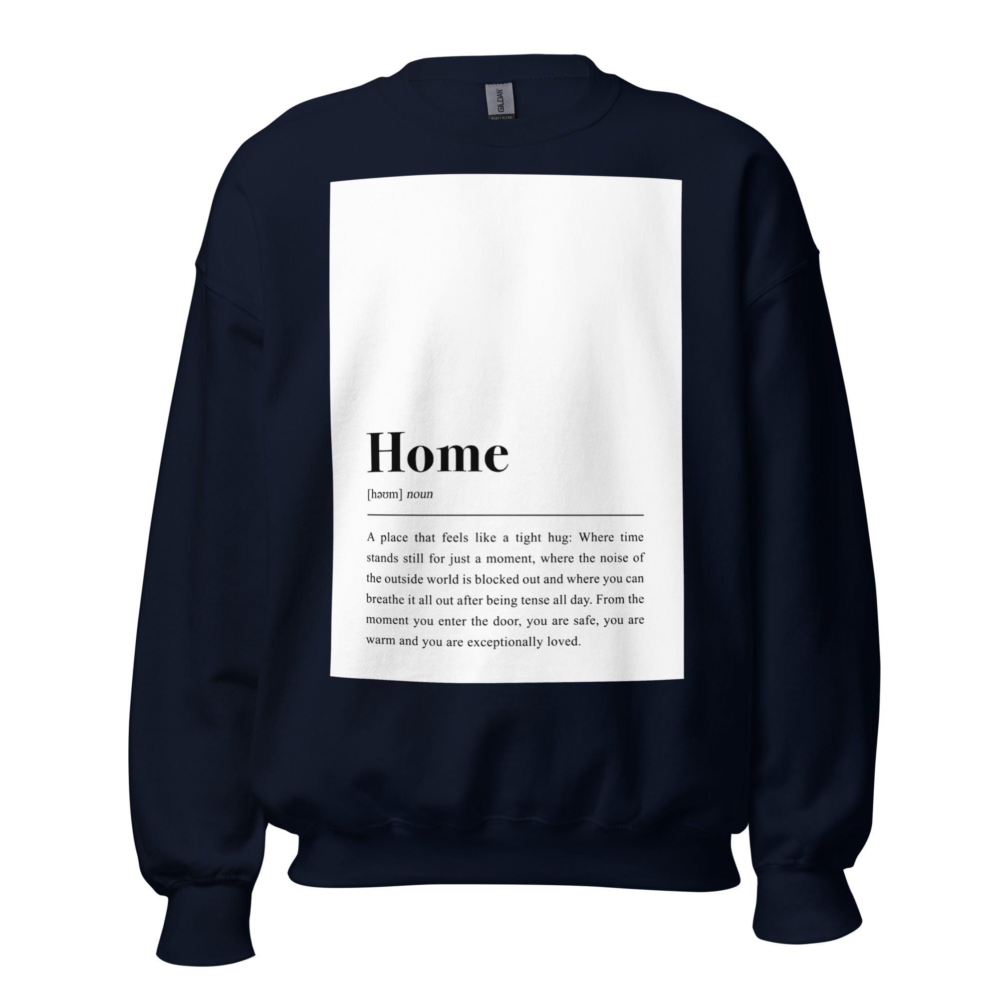 GRAPHIC T-SHIRTS Navy / S Unisex Crew Neck Sweatshirt - Home