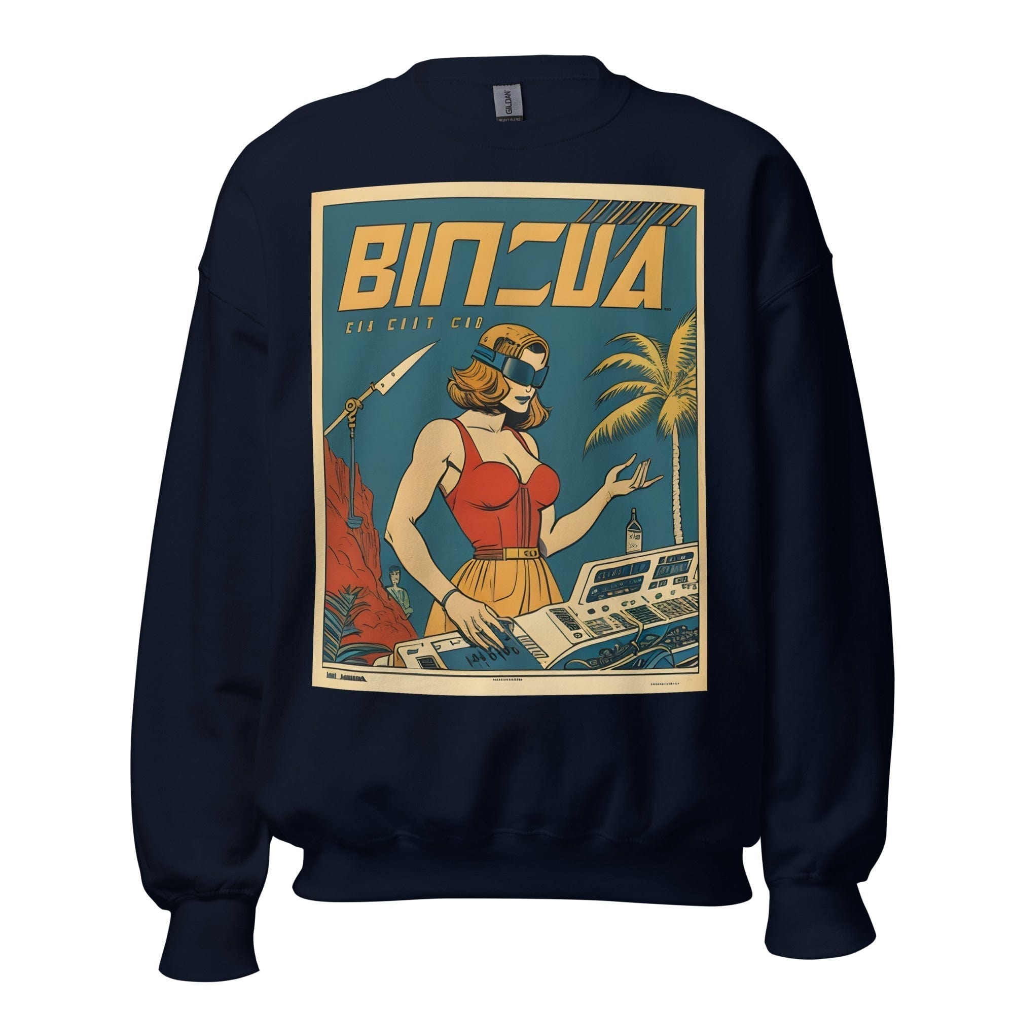 GRAPHIC T-SHIRTS Navy / S Unisex Crew Neck Sweatshirt - Ibiza Night Club Heroes Comic Series v.10