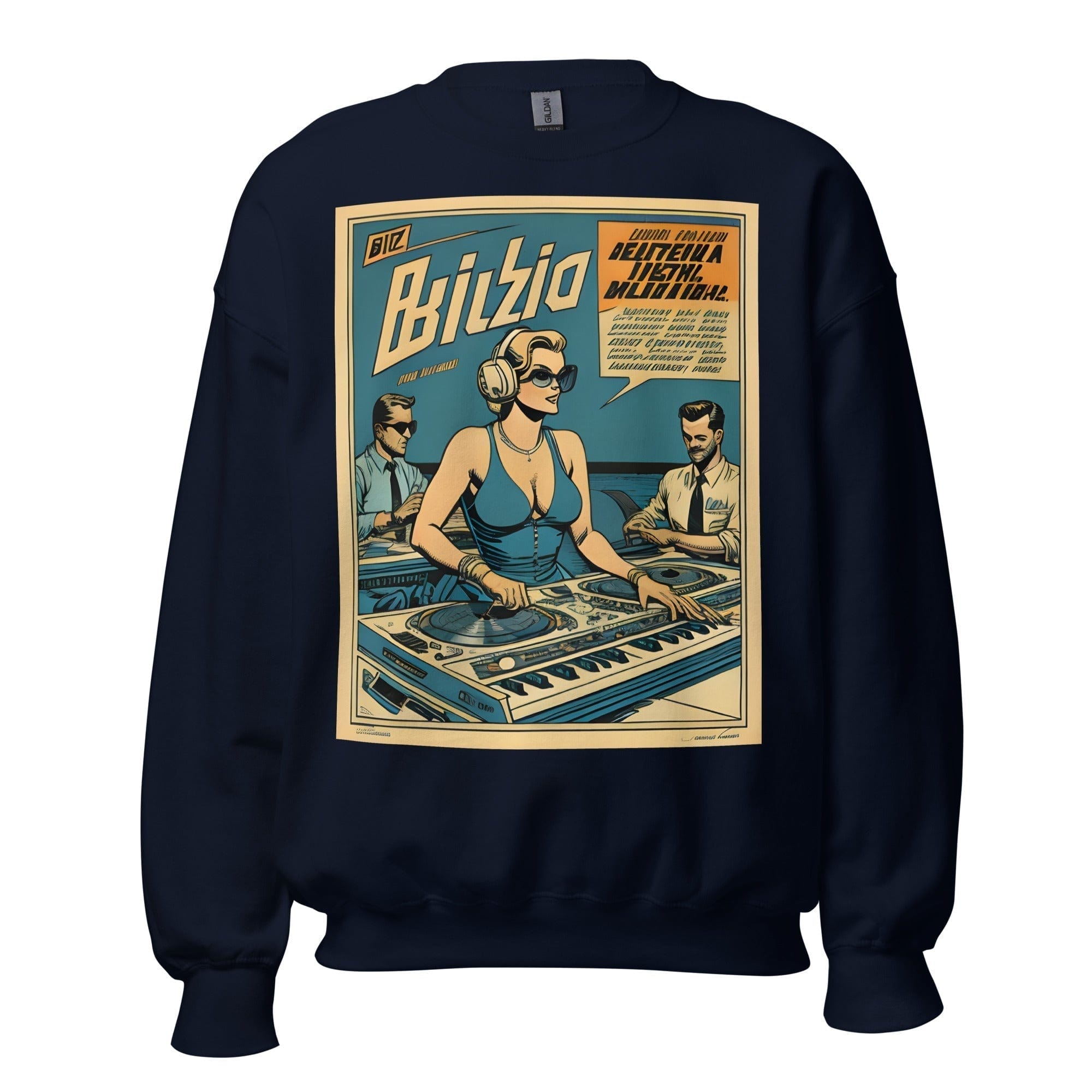 GRAPHIC T-SHIRTS Navy / S Unisex Crew Neck Sweatshirt - Ibiza Night Club Heroes Comic Series v.12