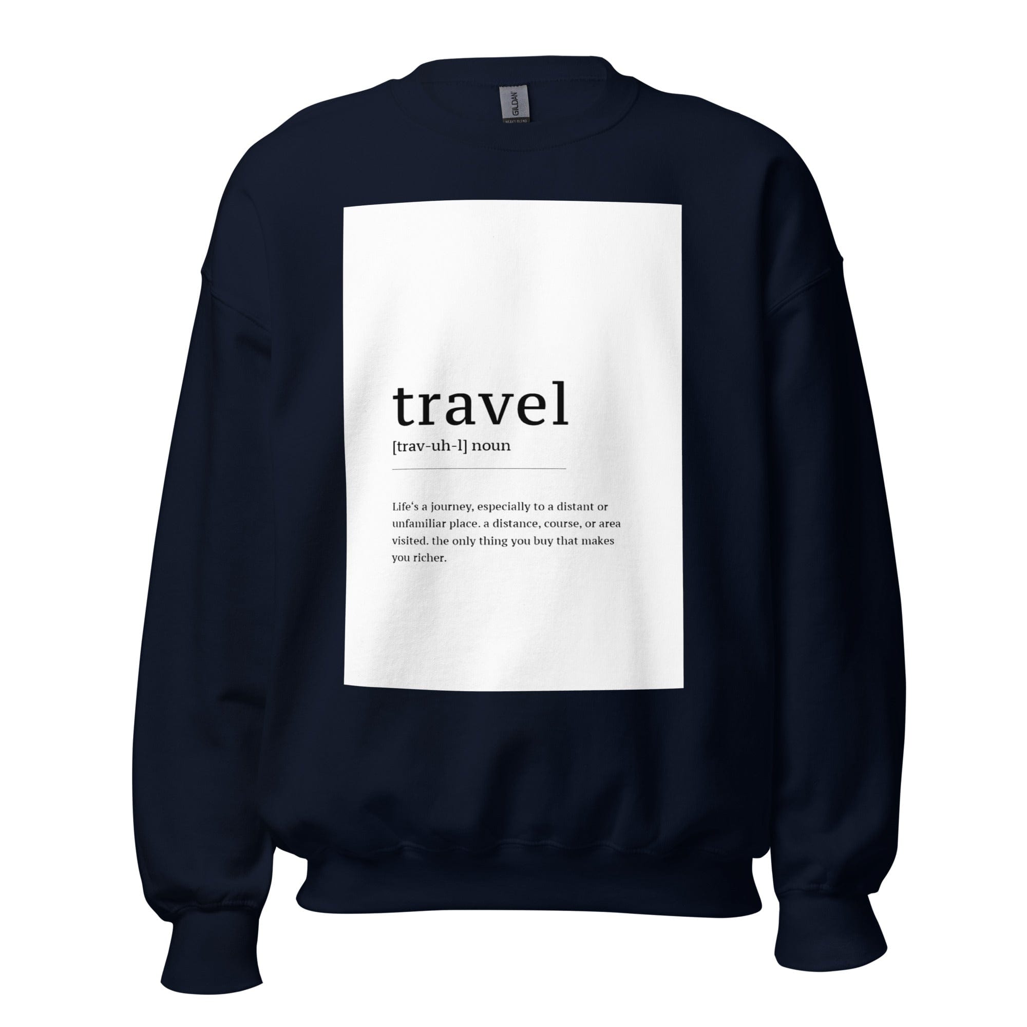 GRAPHIC T-SHIRTS Navy / S Unisex Crew Neck Sweatshirt - Travel