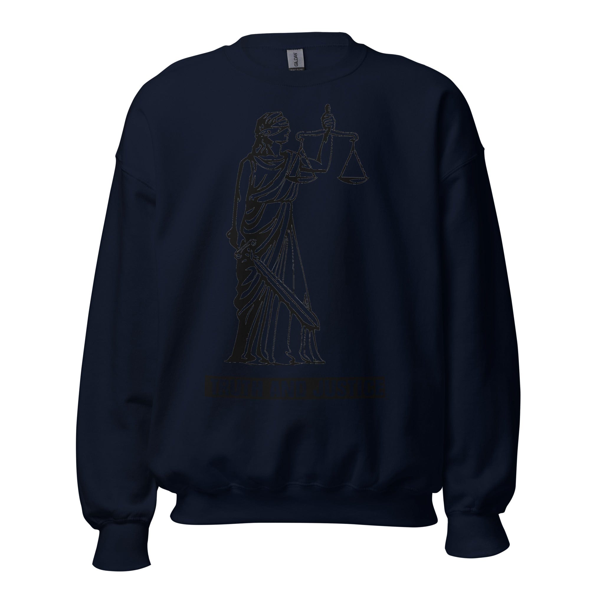 GRAPHIC T-SHIRTS Navy / S Unisex Crew Neck Sweatshirt - Truth And Justice