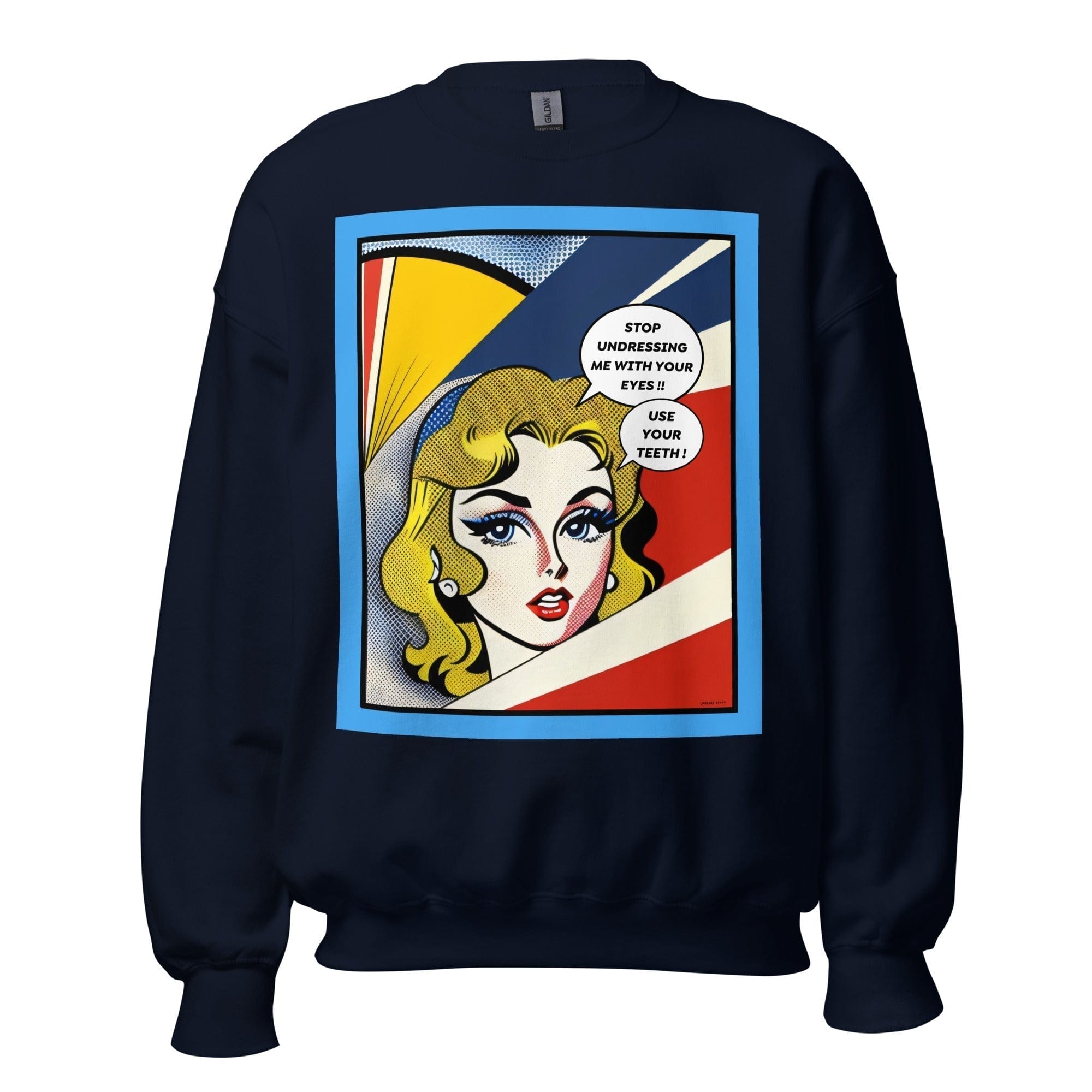 GRAPHIC T-SHIRTS Navy / S Unisex Crew Neck Sweatshirt - Vintage American Comic Series v.16