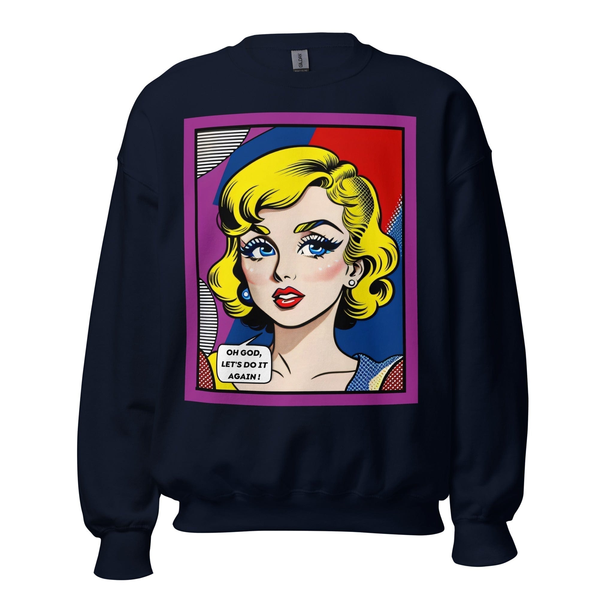 GRAPHIC T-SHIRTS Navy / S Unisex Crew Neck Sweatshirt - Vintage American Comic Series v.23