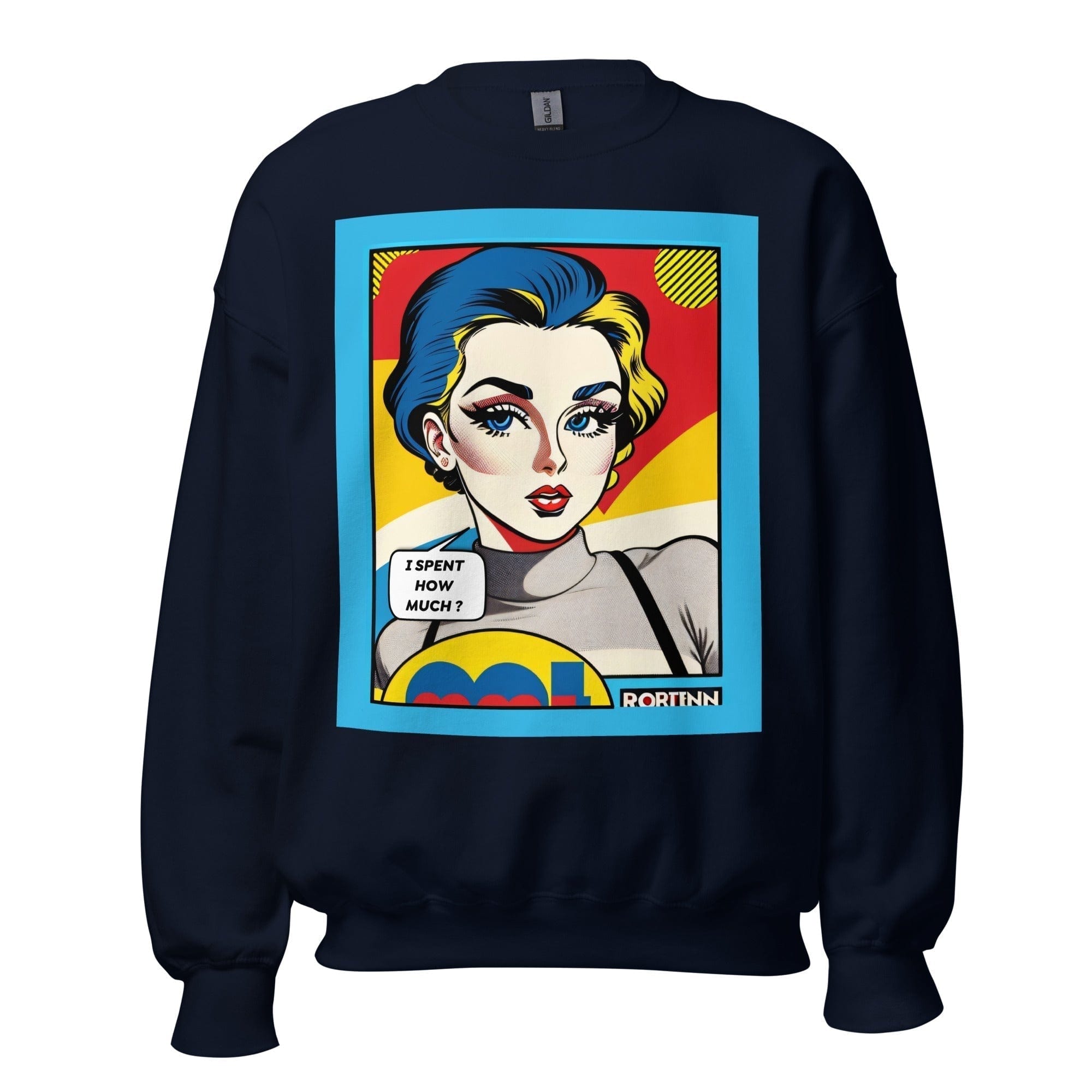 GRAPHIC T-SHIRTS Navy / S Unisex Crew Neck Sweatshirt - Vintage American Comic Series v.24