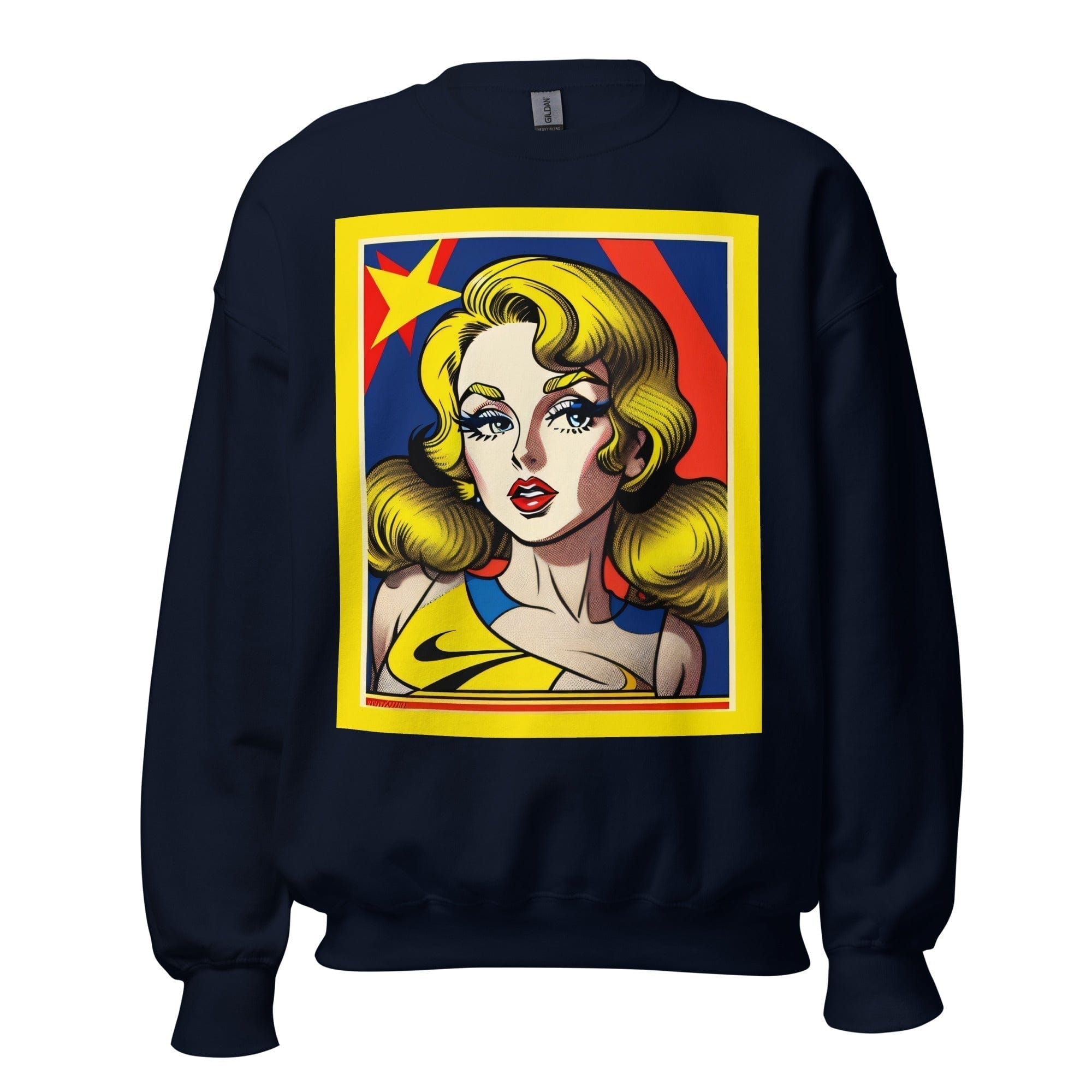 GRAPHIC T-SHIRTS Navy / S Unisex Crew Neck Sweatshirt - Vintage American Comic Series v.36