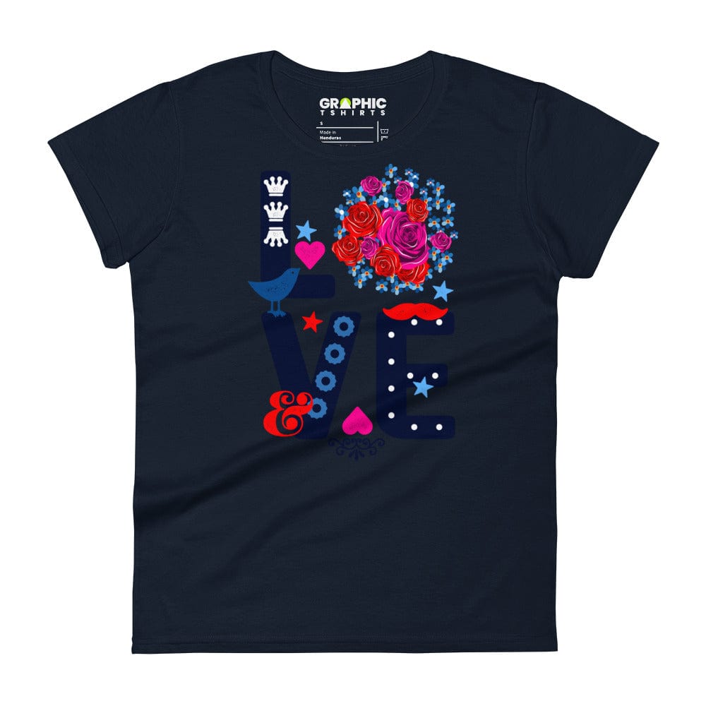 GRAPHIC T-SHIRTS Navy / S Women's Fashion Fit T-Shirt - Love