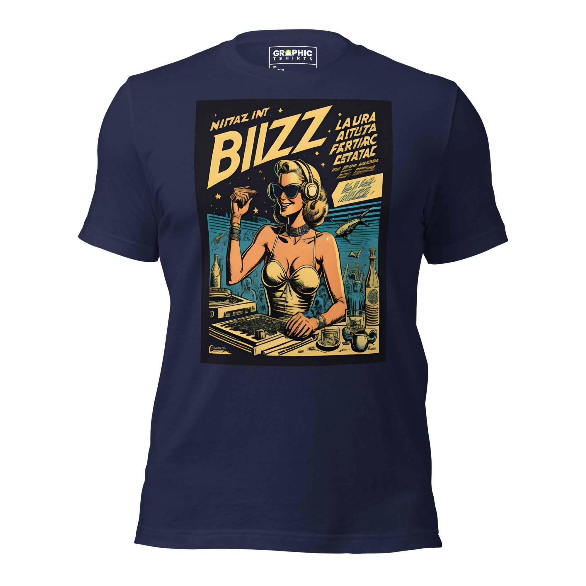 GRAPHIC T-SHIRTS Navy / XS Unisex Crew Neck T-Shirt - Ibiza Night Club Heroes Comic Series v.15