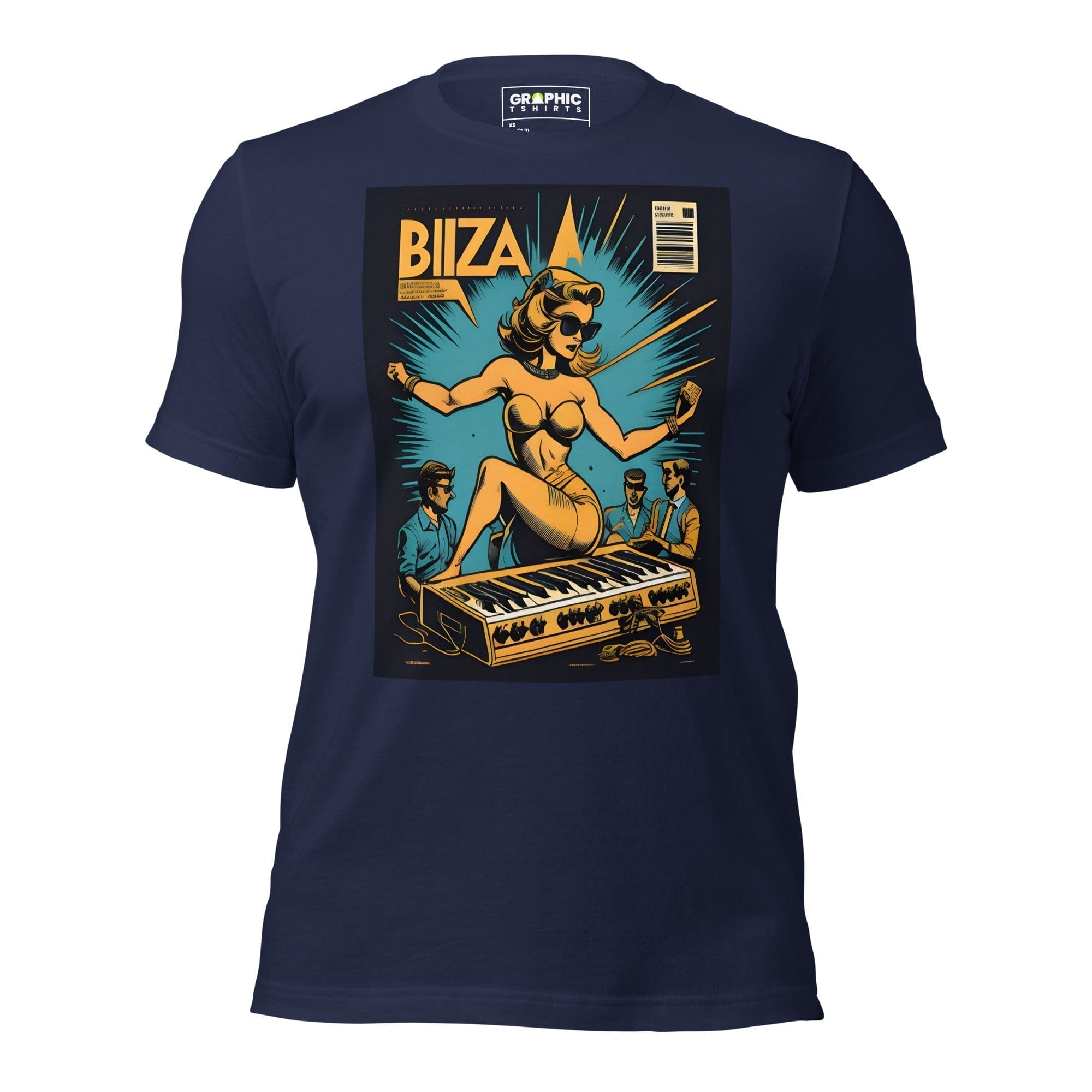 GRAPHIC T-SHIRTS Navy / XS Unisex Crew Neck T-Shirt - Ibiza Night Club Heroes Comic Series v.19