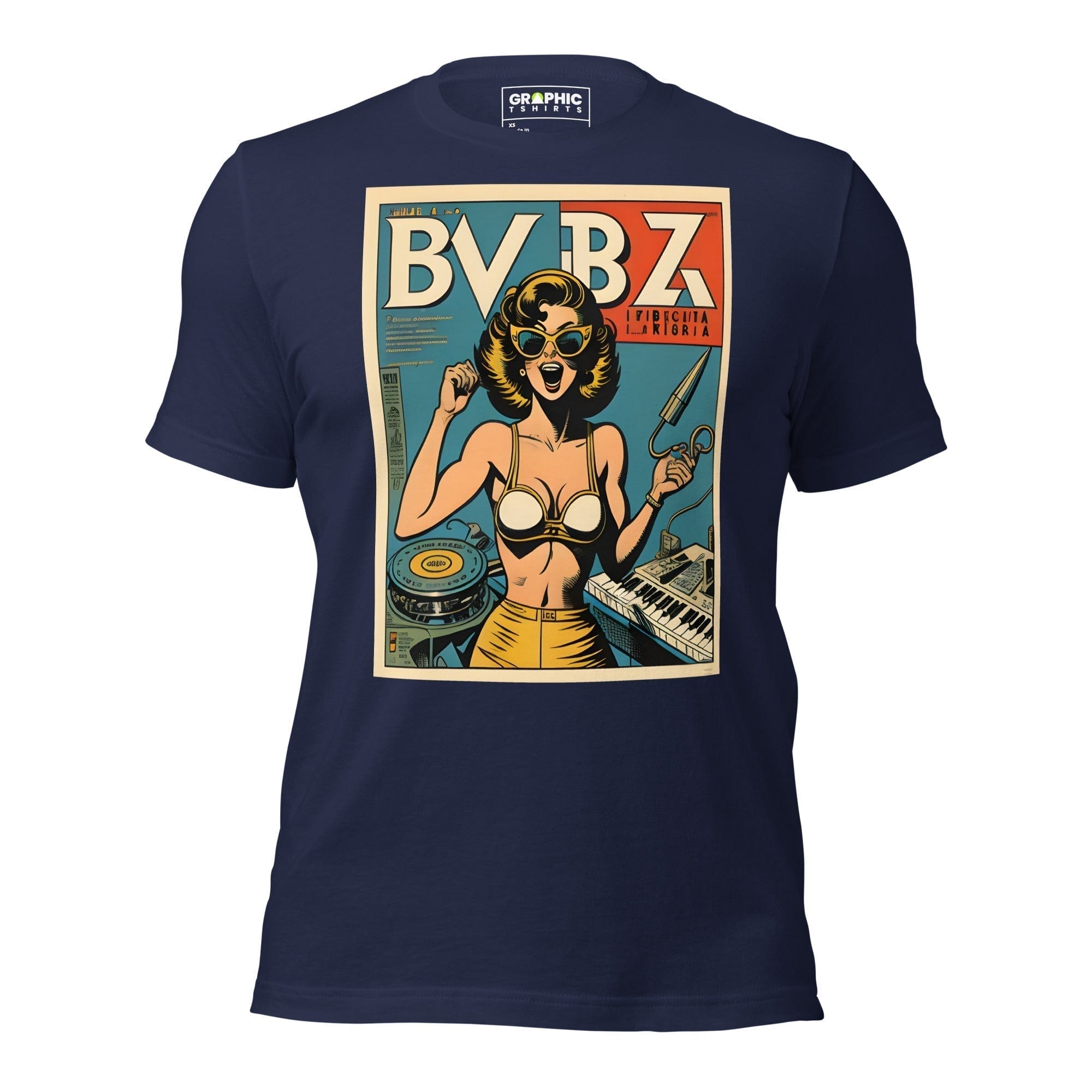 GRAPHIC T-SHIRTS Navy / XS Unisex Crew Neck T-Shirt - Ibiza Night Club Heroes Comic Series v.34