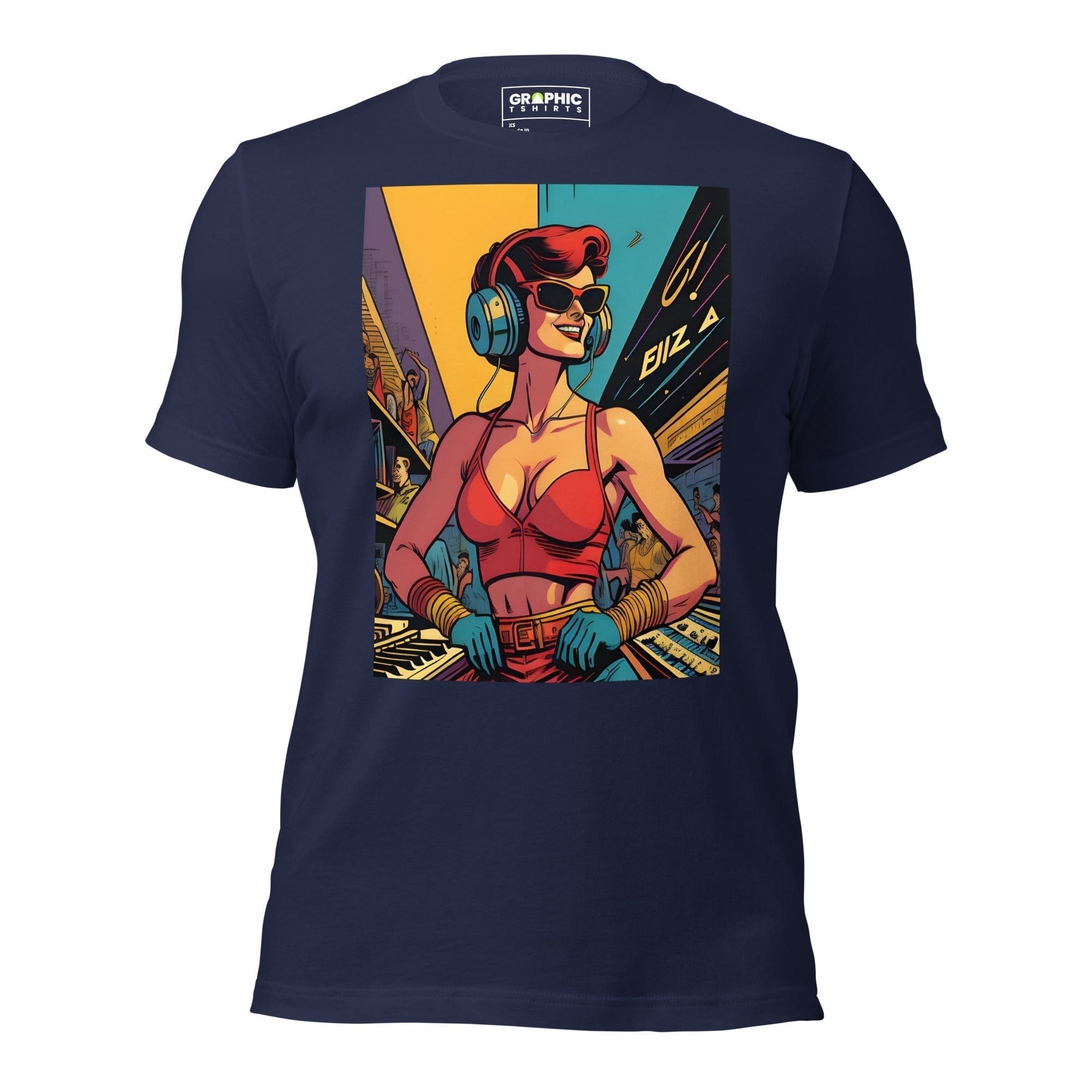 GRAPHIC T-SHIRTS Navy / XS Unisex Crew Neck T-Shirt - Ibiza Night Club Heroes Comic Series v.50