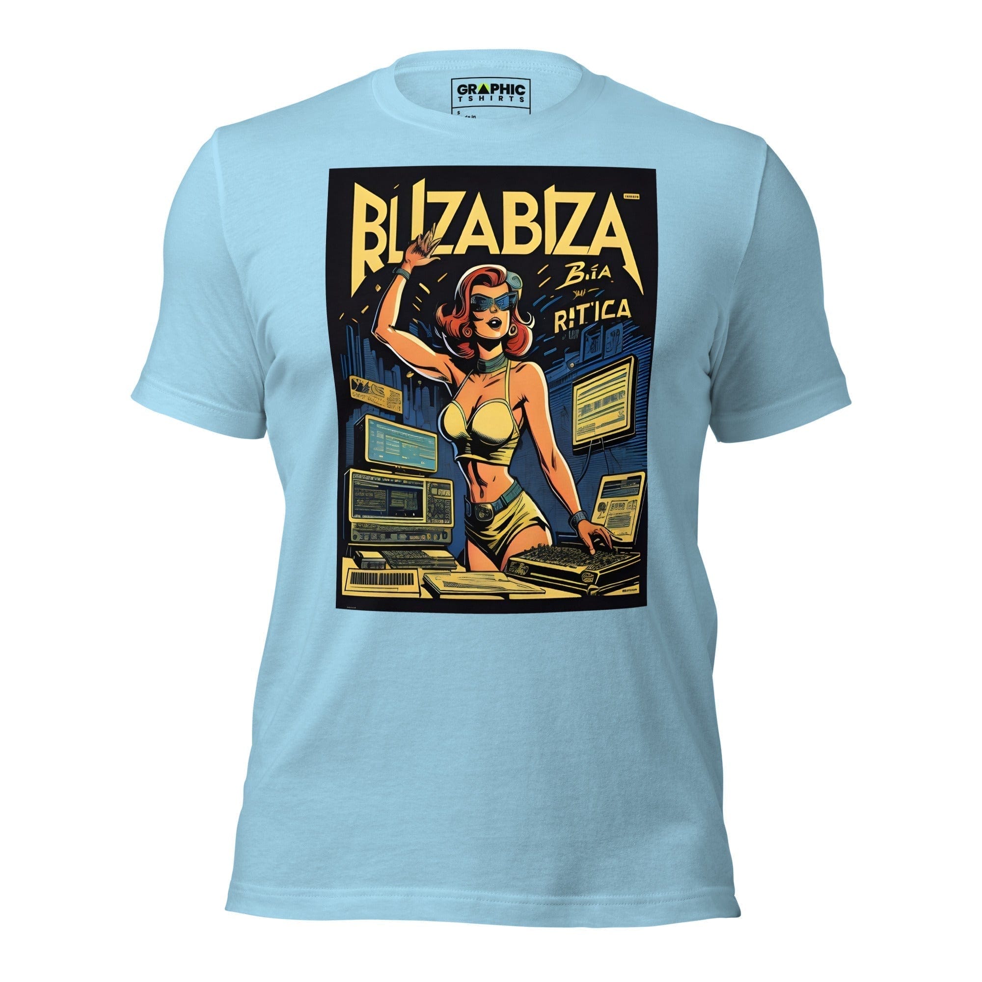 GRAPHIC T-SHIRTS Ocean Blue / S Unisex Crew Neck T-Shirt - Ibiza Night Club Heroes Comic Series v.26