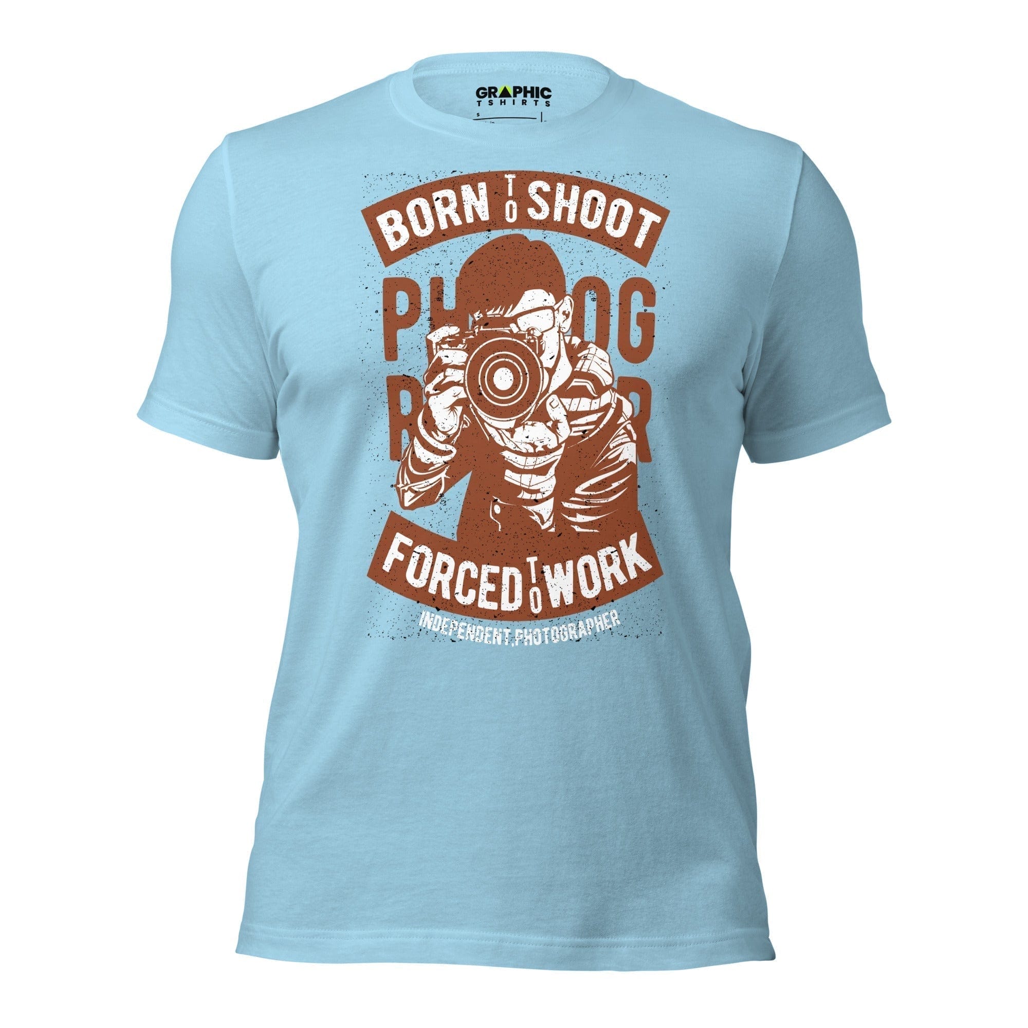 GRAPHIC T-SHIRTS Ocean Blue / S Unisex Staple T-Shirt - Photographer Born To Shoot Forced To Work Independent Photographer