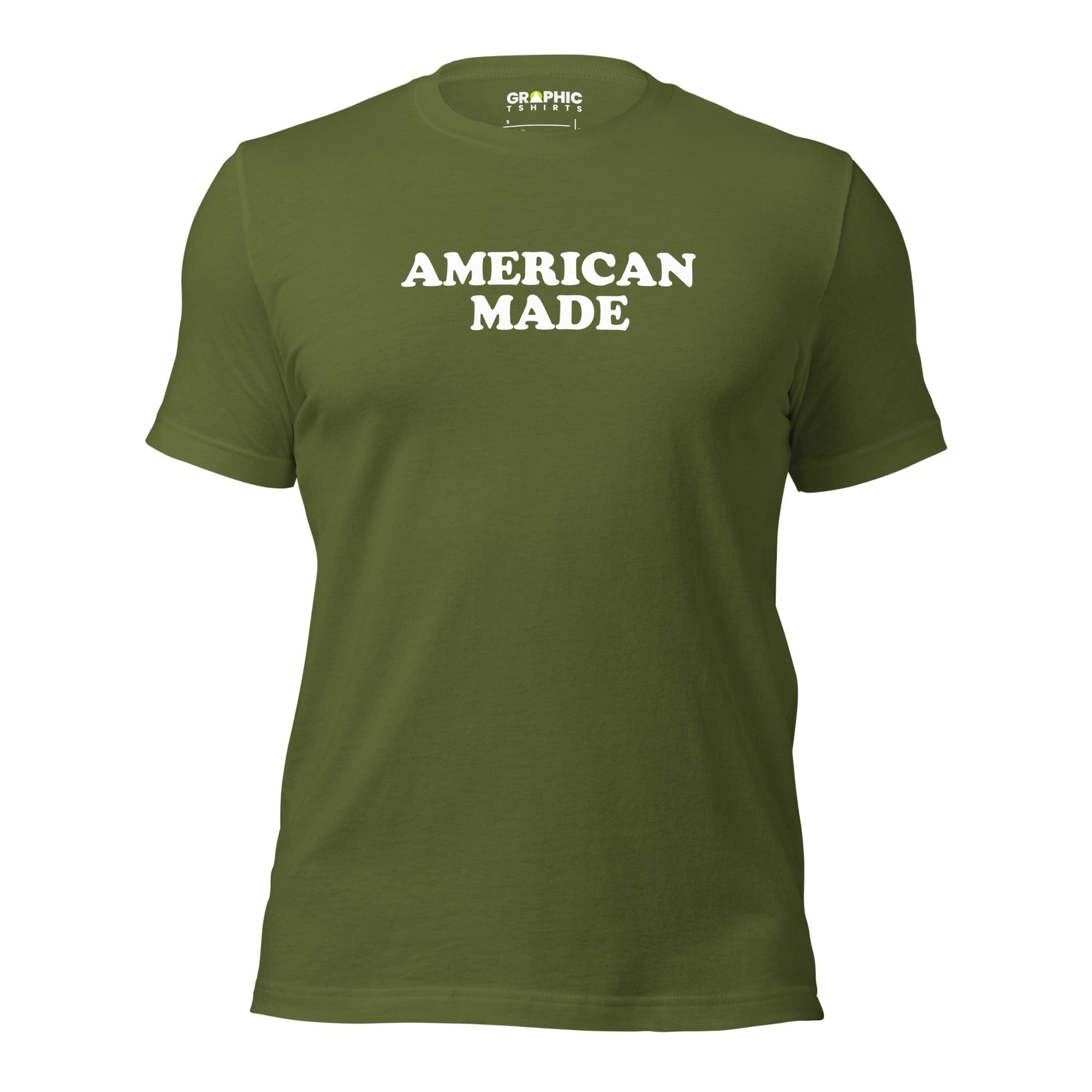 GRAPHIC T-SHIRTS Olive / S Men's Crew Neck T-Shirt - American Made