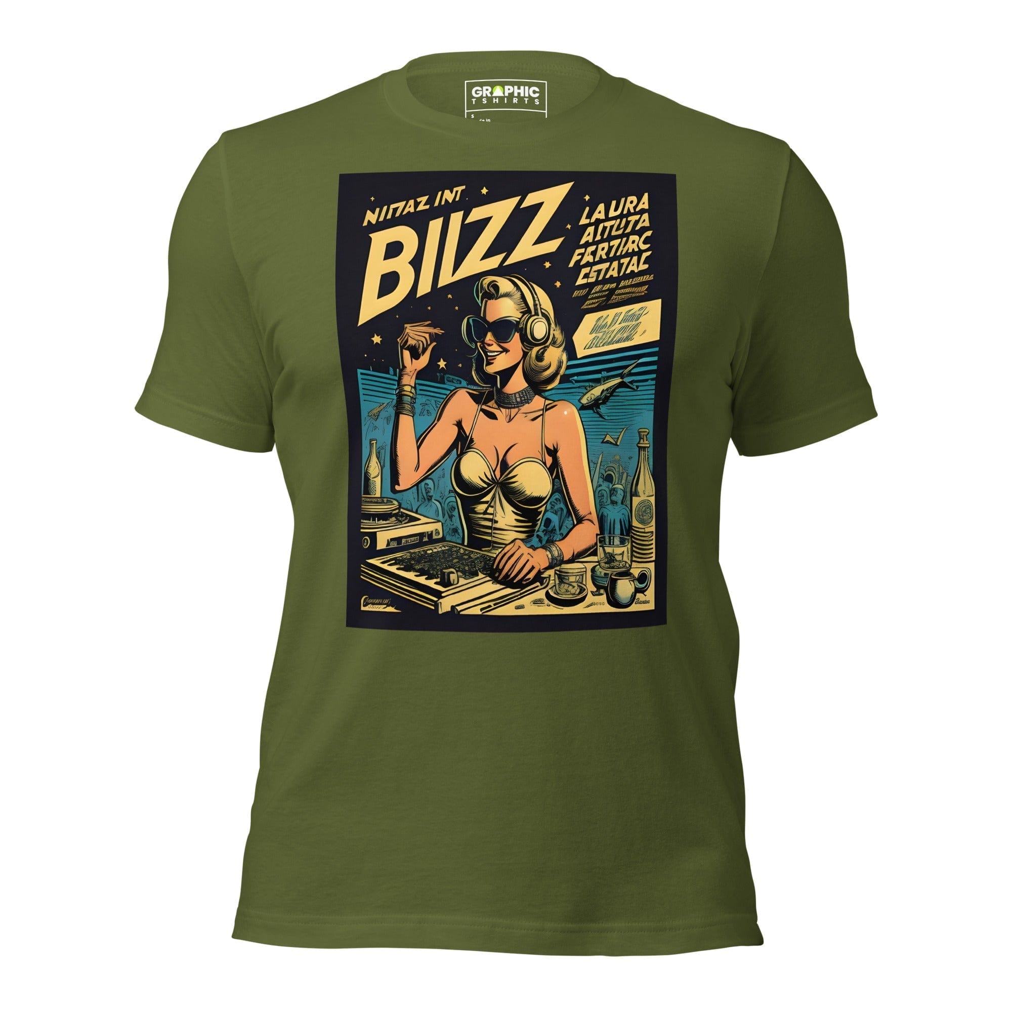 GRAPHIC T-SHIRTS Olive / S Unisex Crew Neck T-Shirt - Ibiza Night Club Heroes Comic Series v.15