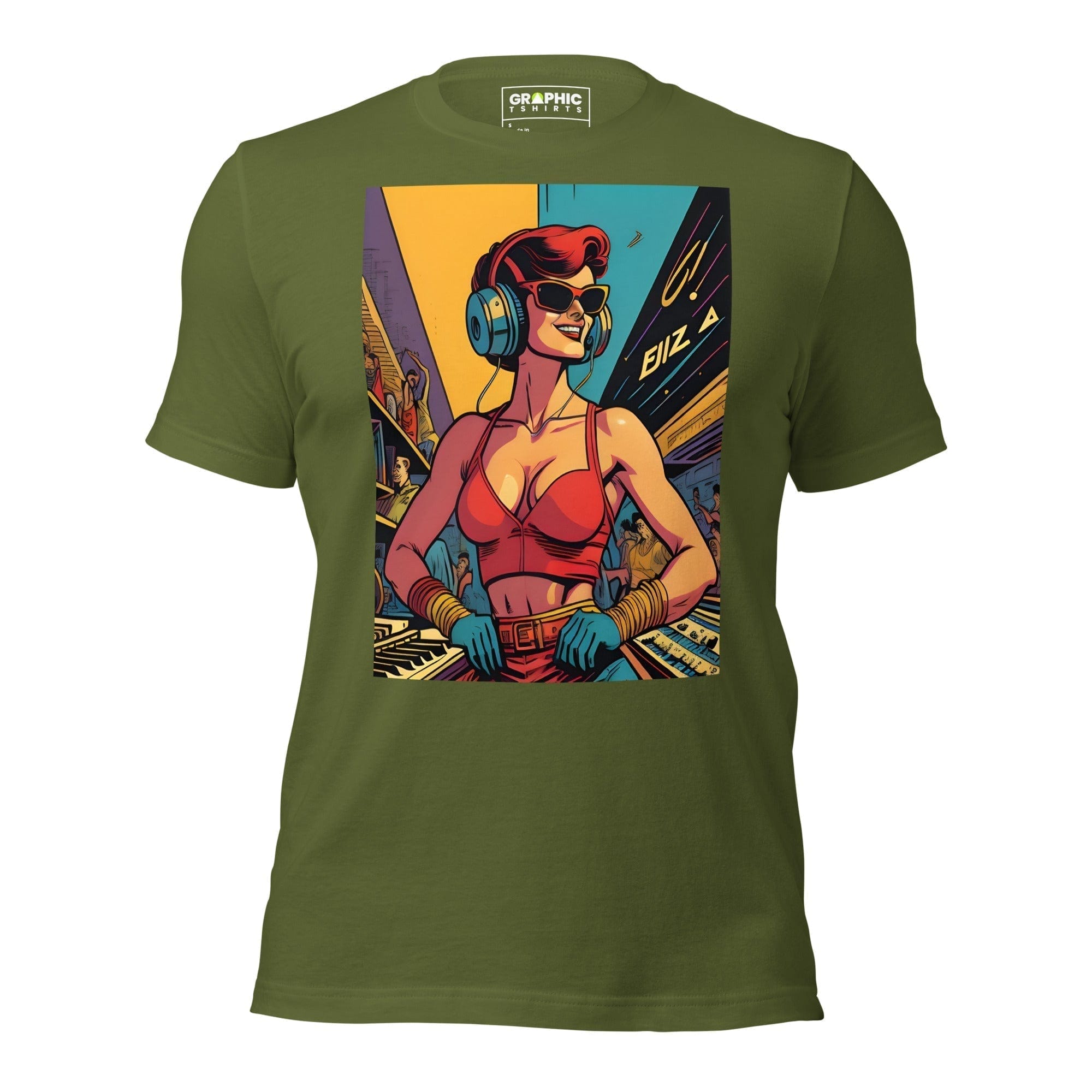 GRAPHIC T-SHIRTS Olive / S Unisex Crew Neck T-Shirt - Ibiza Night Club Heroes Comic Series v.50