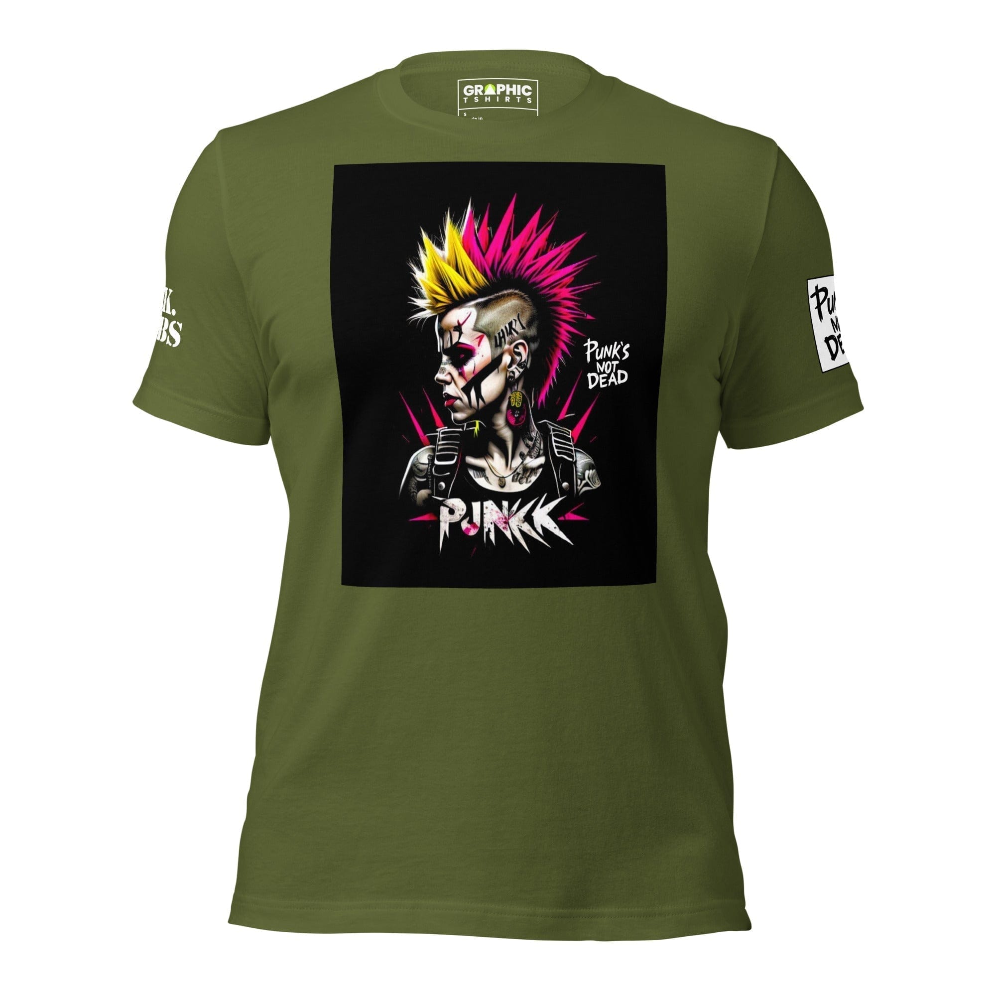 GRAPHIC T-SHIRTS Olive / S Unisex Crew Neck T-Shirt - Punk Rock Series Sector 8