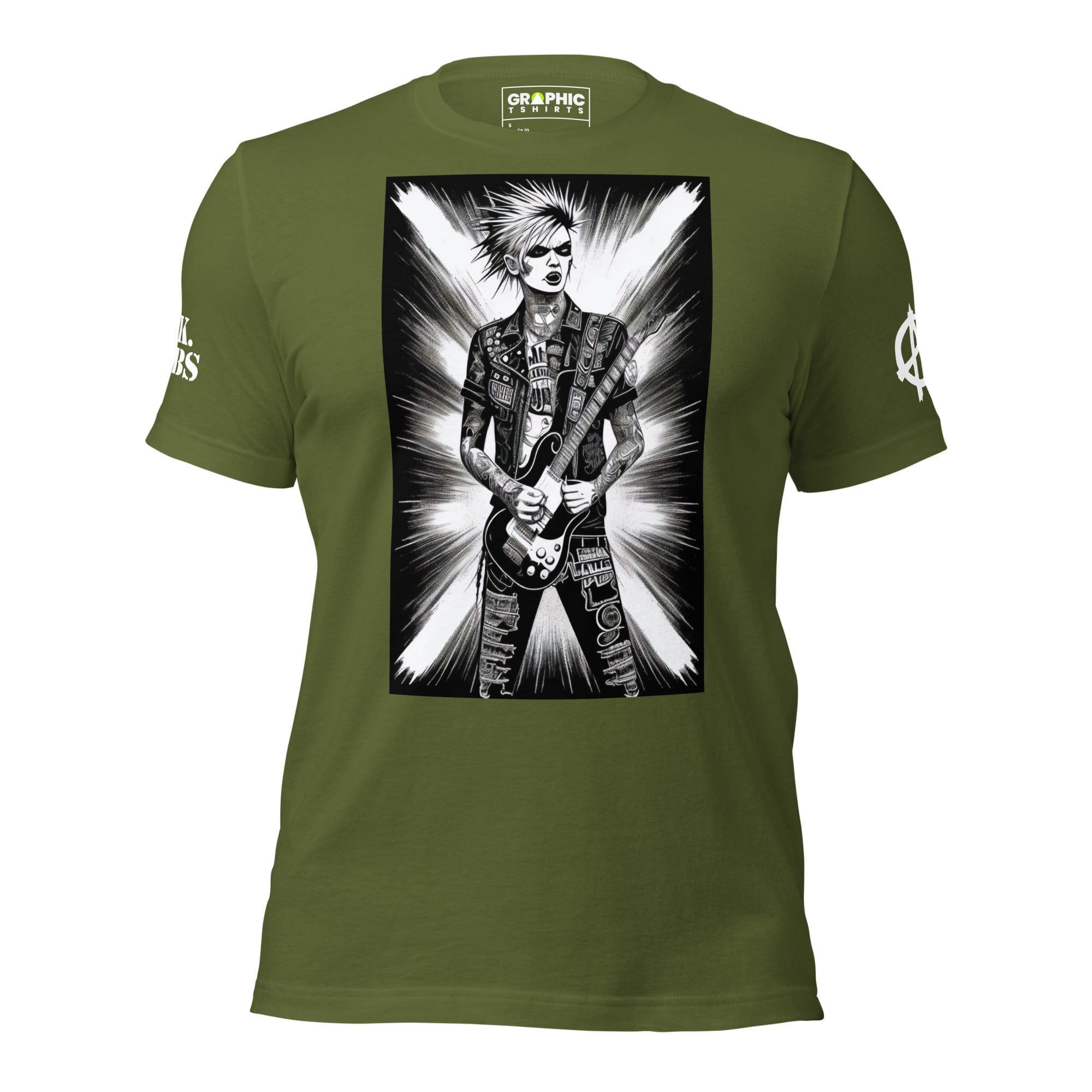 GRAPHIC T-SHIRTS Olive / S Unisex Crew Neck T-Shirt - Punk Rock Star