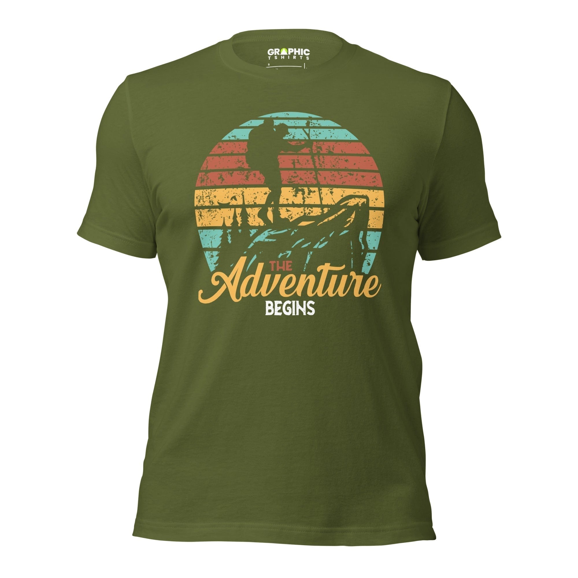 GRAPHIC T-SHIRTS Olive / S Unisex Staple T-Shirt - The Adventure Begins