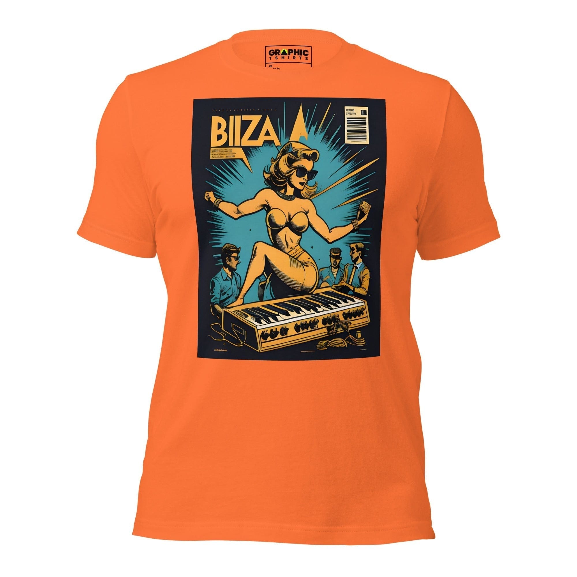 GRAPHIC T-SHIRTS Orange / XS Unisex Crew Neck T-Shirt - Ibiza Night Club Heroes Comic Series v.19