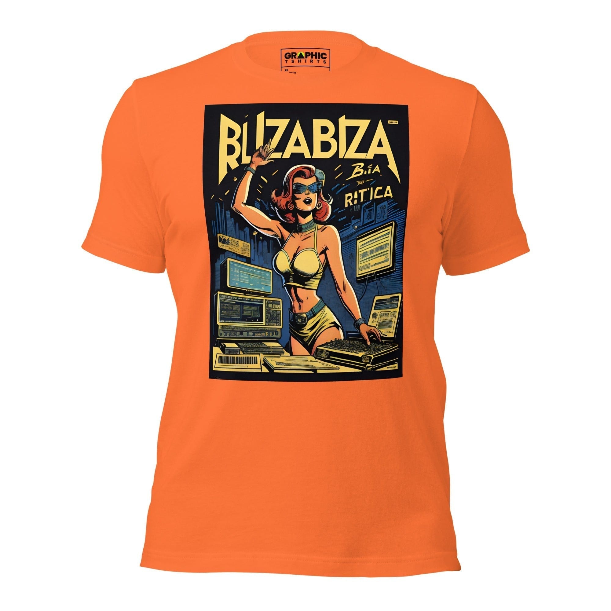 GRAPHIC T-SHIRTS Orange / XS Unisex Crew Neck T-Shirt - Ibiza Night Club Heroes Comic Series v.26