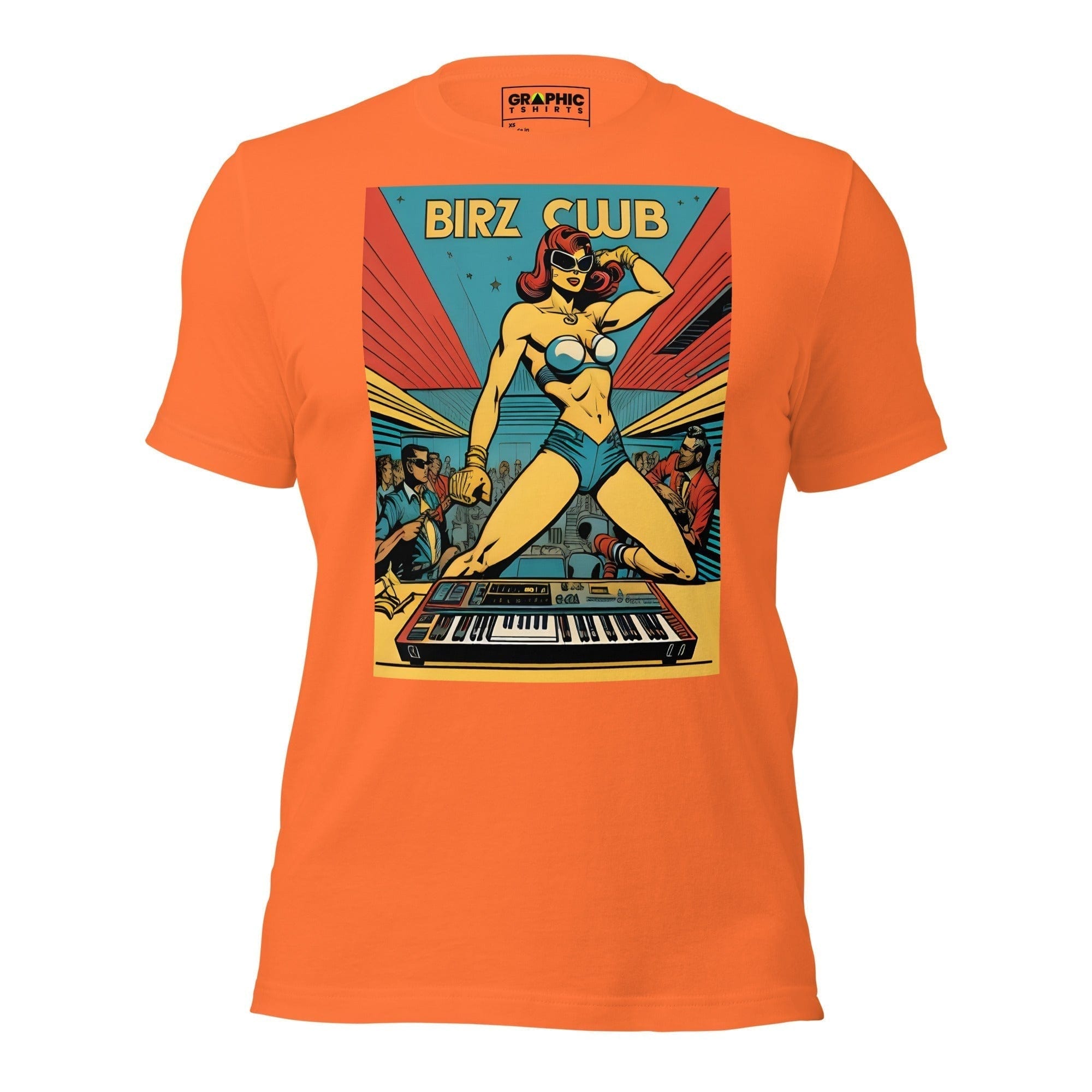 GRAPHIC T-SHIRTS Orange / XS Unisex Crew Neck T-Shirt - Ibiza Night Club Heroes Comic Series v.4