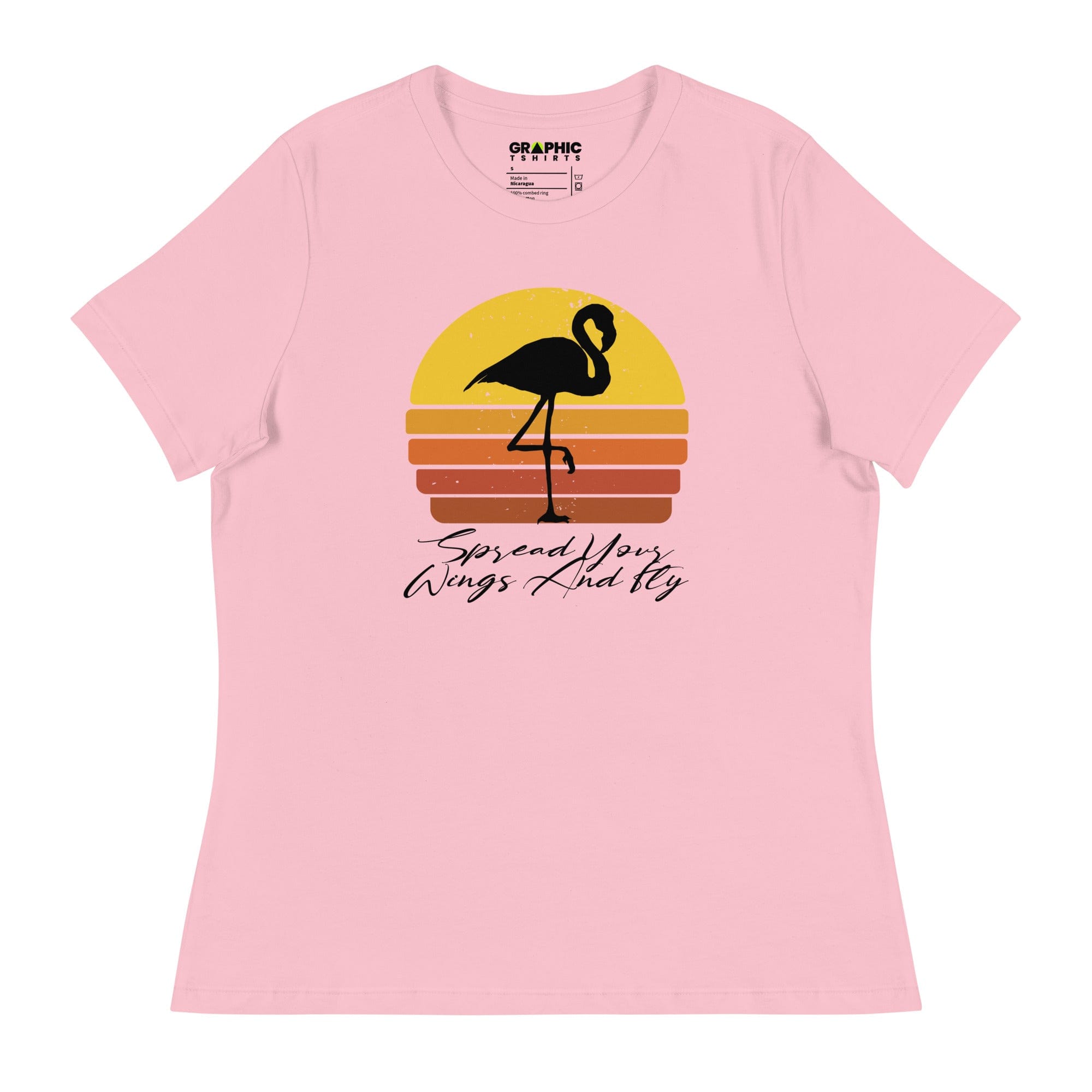 GRAPHIC T-SHIRTS Pink / S Women's Relaxed T-Shirt - Spread Your Wings And Fly