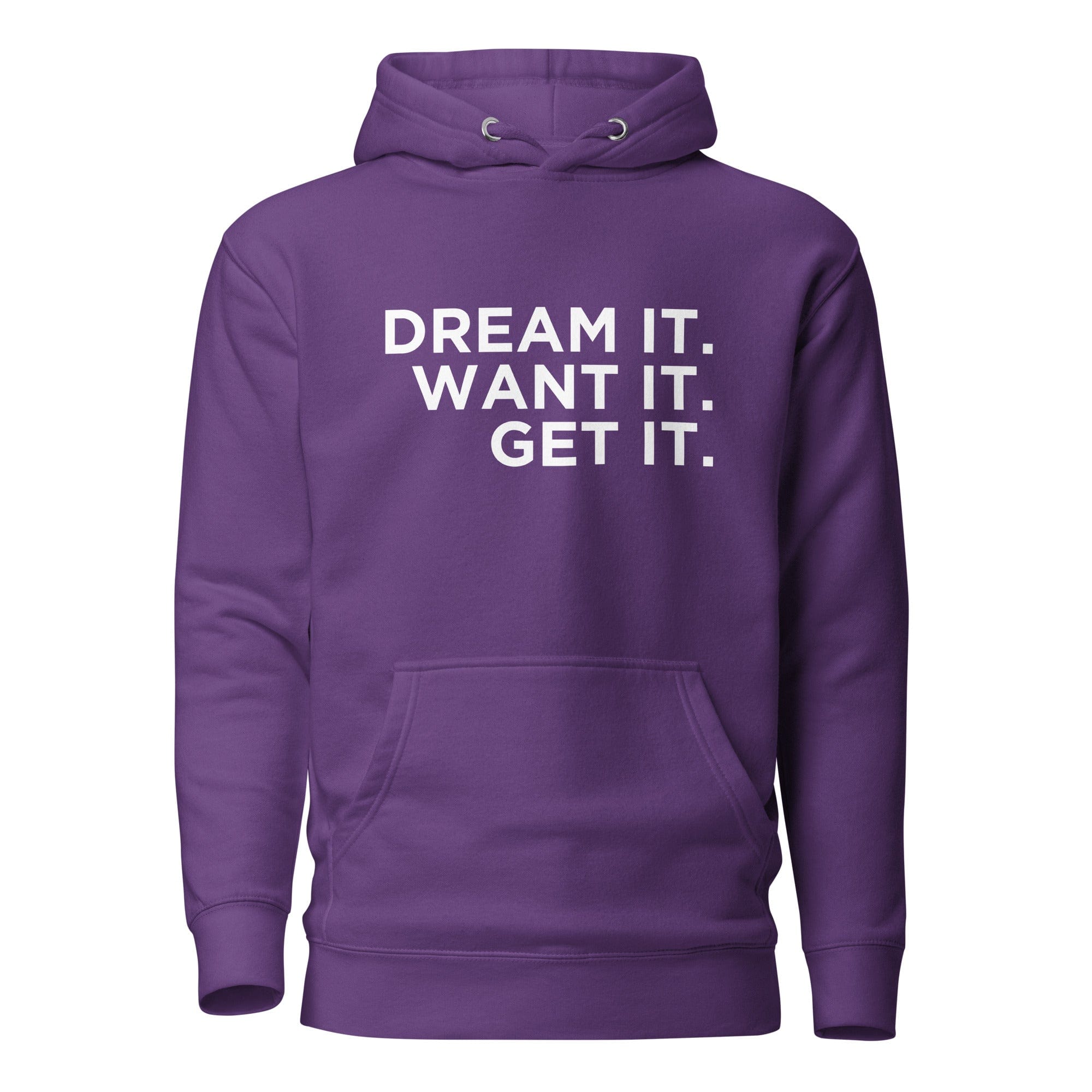 GRAPHIC T-SHIRTS Purple / S Unisex Premium Hoodie - Cotton Heritage - Dream It. Want It. Get It.