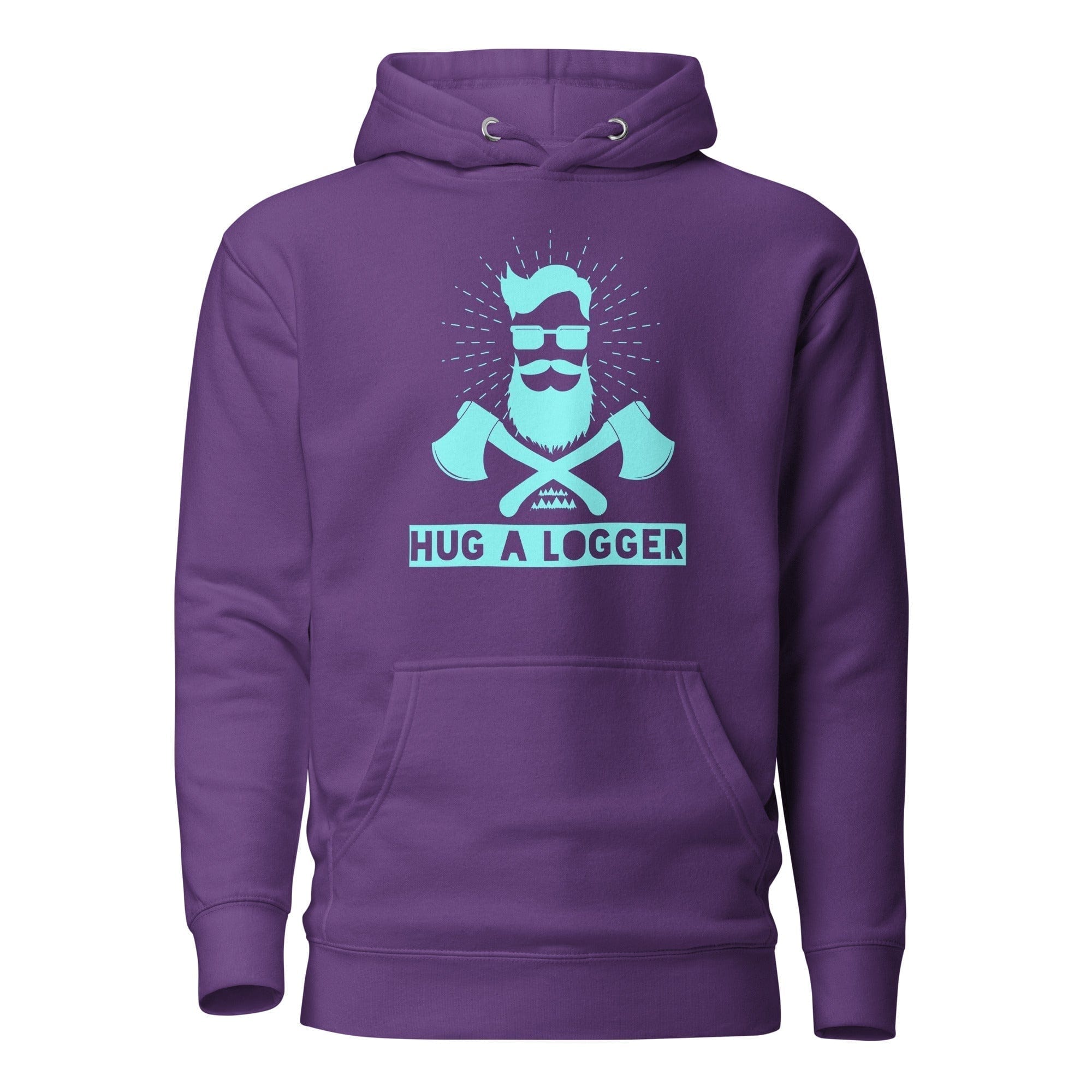 GRAPHIC T-SHIRTS Purple / S Unisex Premium Hoodie - Hug A Logger