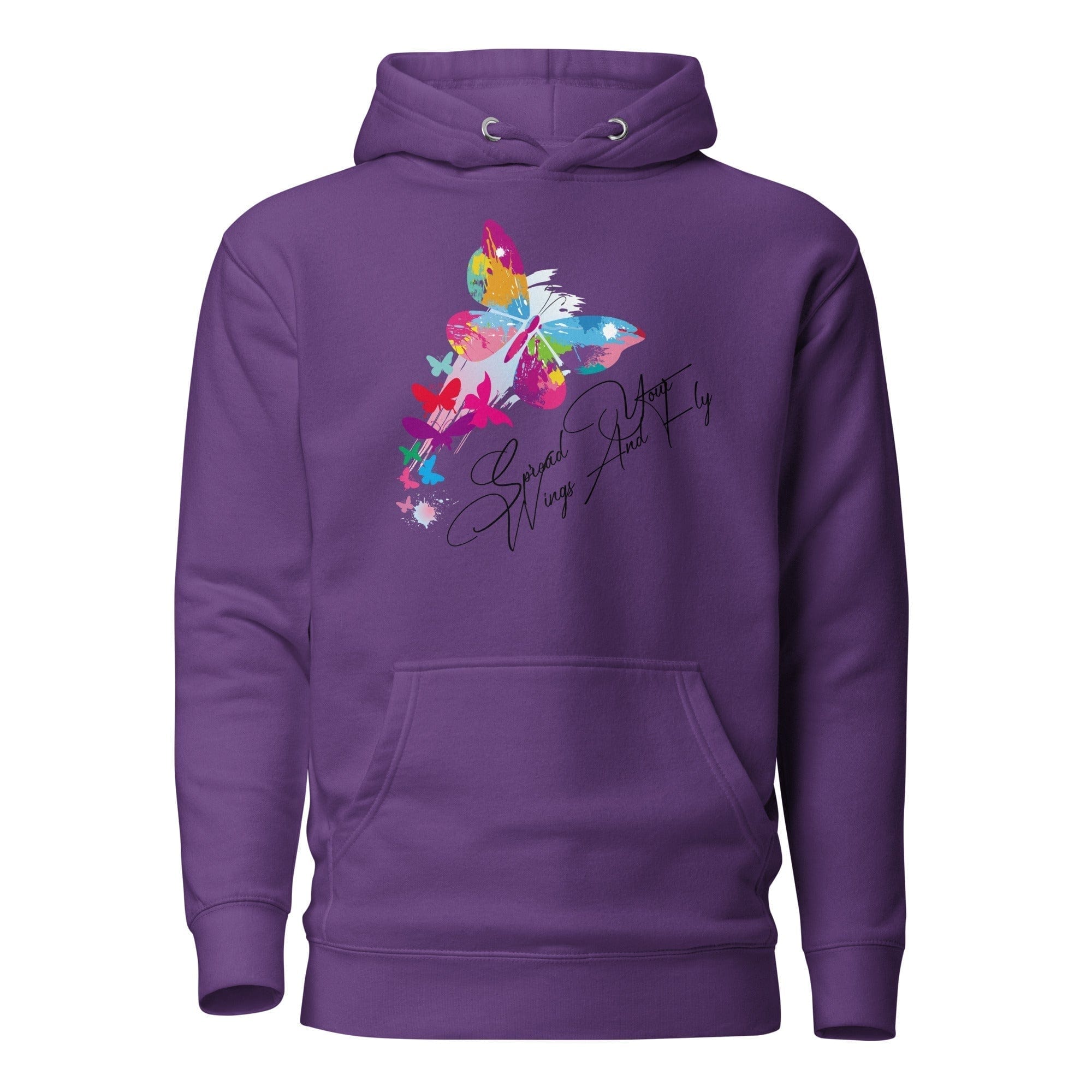 GRAPHIC T-SHIRTS Purple / S Women's Premium Hoodie - Spread Your Wings And Fly Butterfly