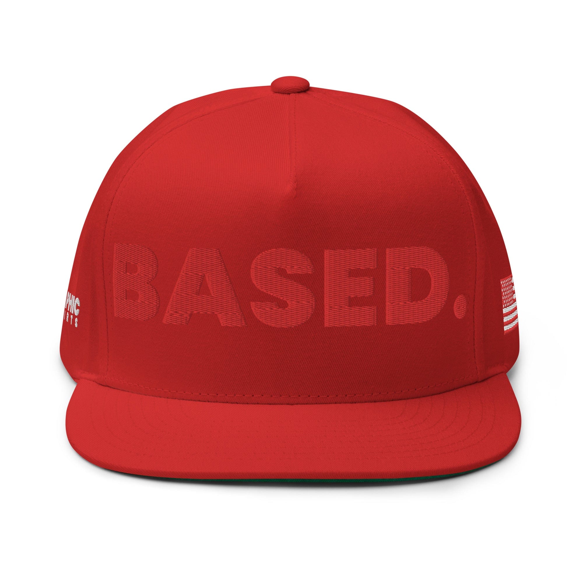 GRAPHIC T-SHIRTS Red Flat Bill Cap - BASED