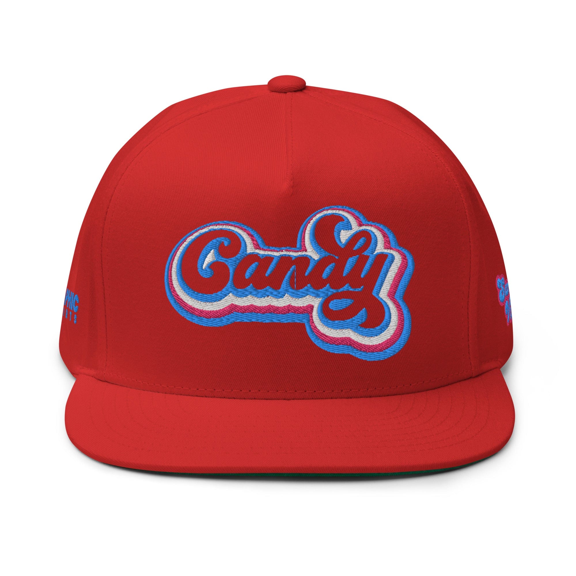 GRAPHIC T-SHIRTS Red Flat Bill Cap - CANDY