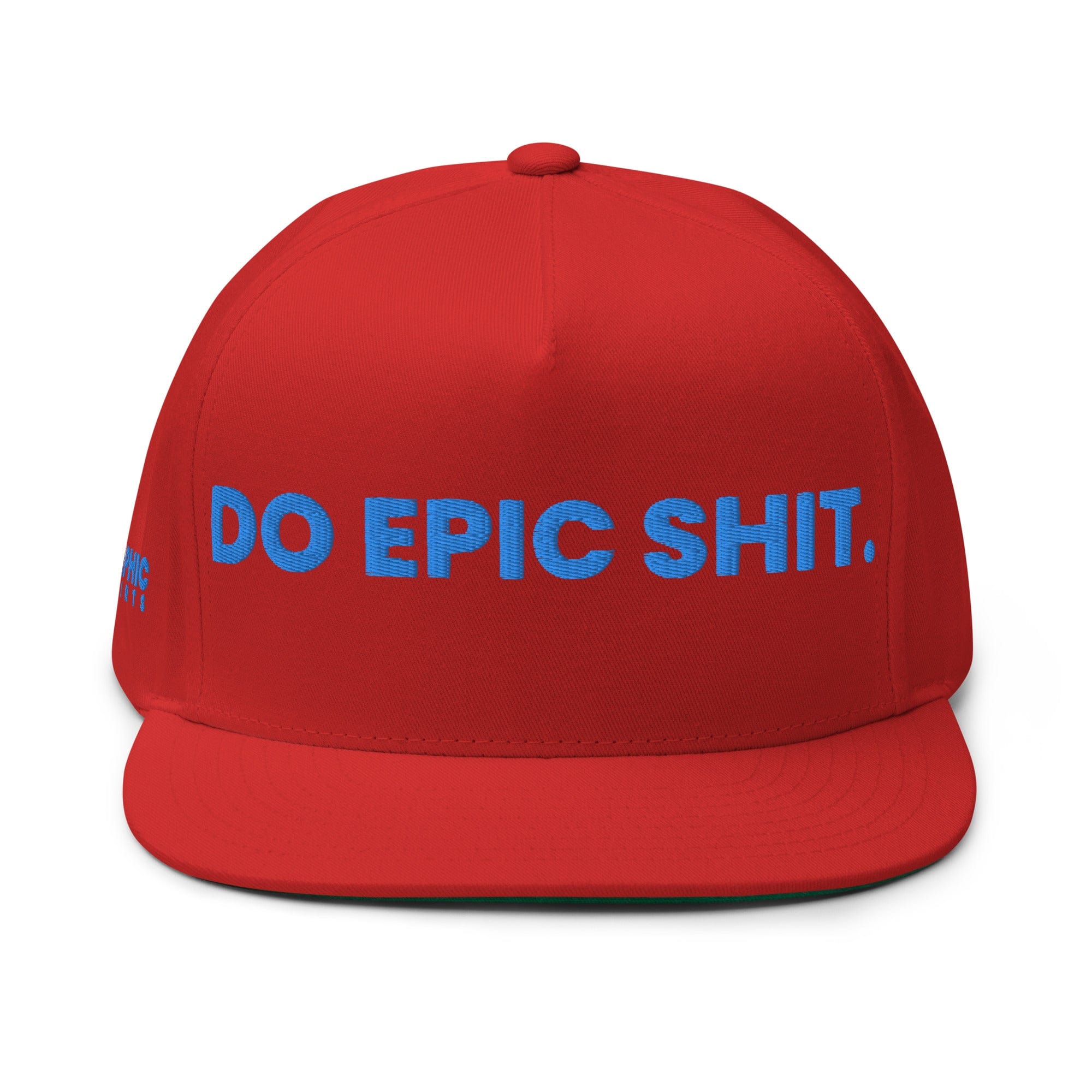 GRAPHIC T-SHIRTS Red Flat Bill Cap - DO EPIC SHIT