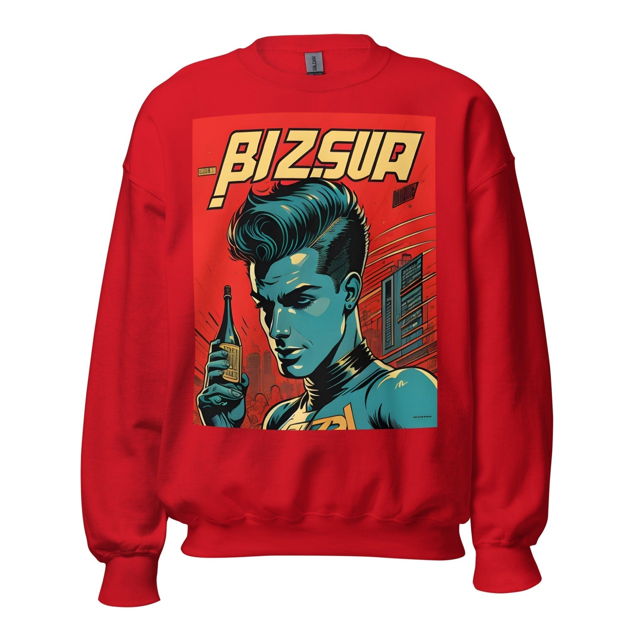 GRAPHIC T-SHIRTS Red / S Unisex Crew Neck Sweatshirt - Ibiza Night Club Heroes Comic Series v.1