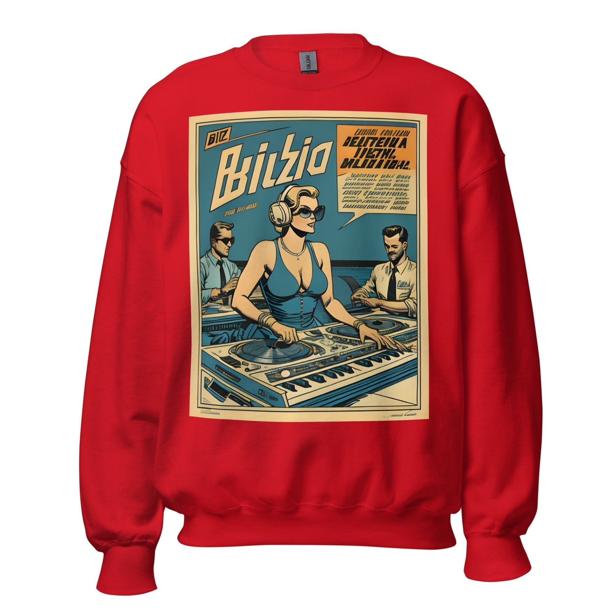 GRAPHIC T-SHIRTS Red / S Unisex Crew Neck Sweatshirt - Ibiza Night Club Heroes Comic Series v.12