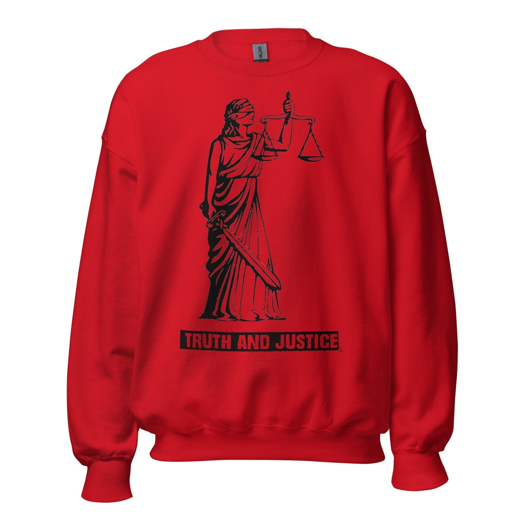 GRAPHIC T-SHIRTS Red / S Unisex Crew Neck Sweatshirt - Truth And Justice