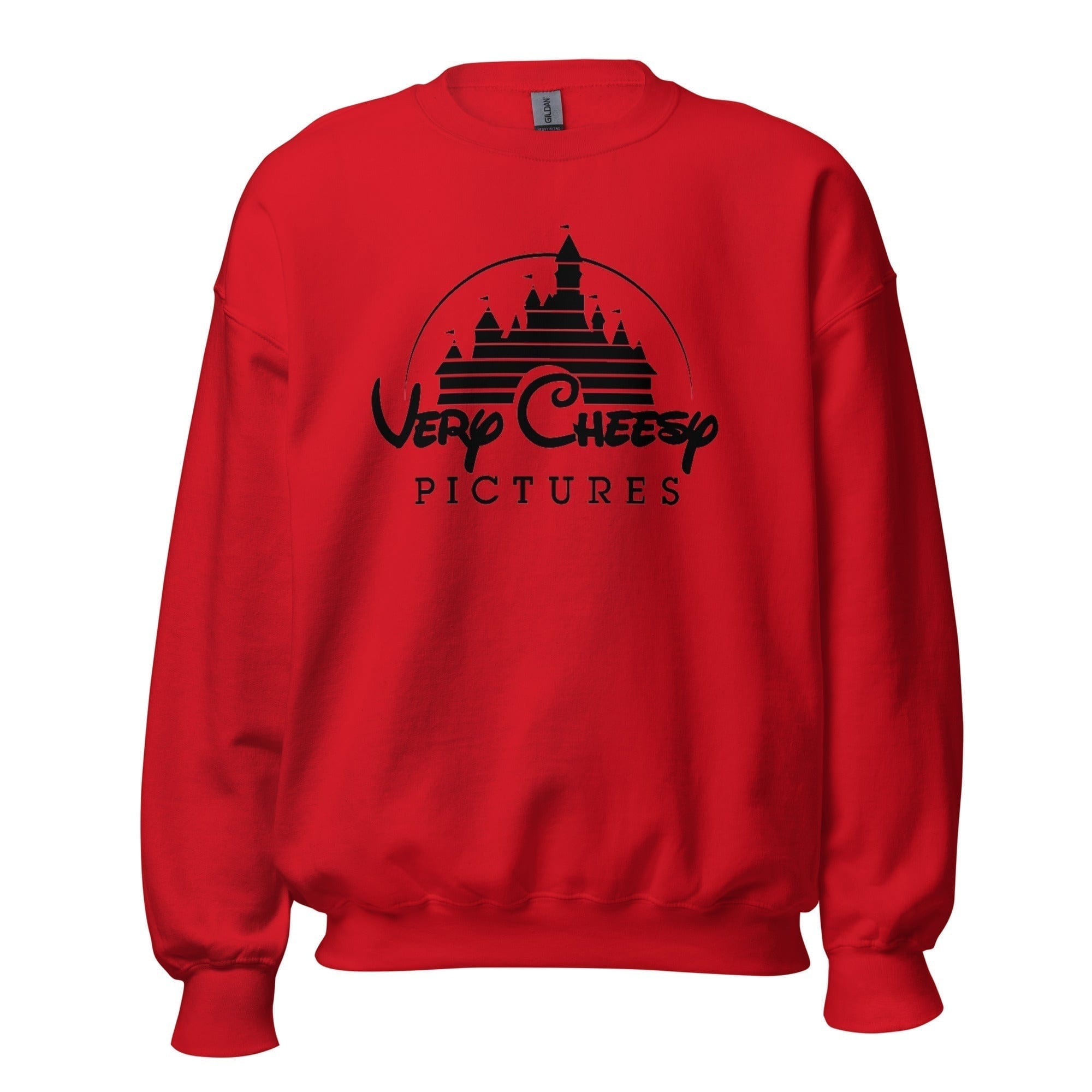 GRAPHIC T-SHIRTS Red / S Unisex Crew Neck Sweatshirt - Very Cheesy Pictures