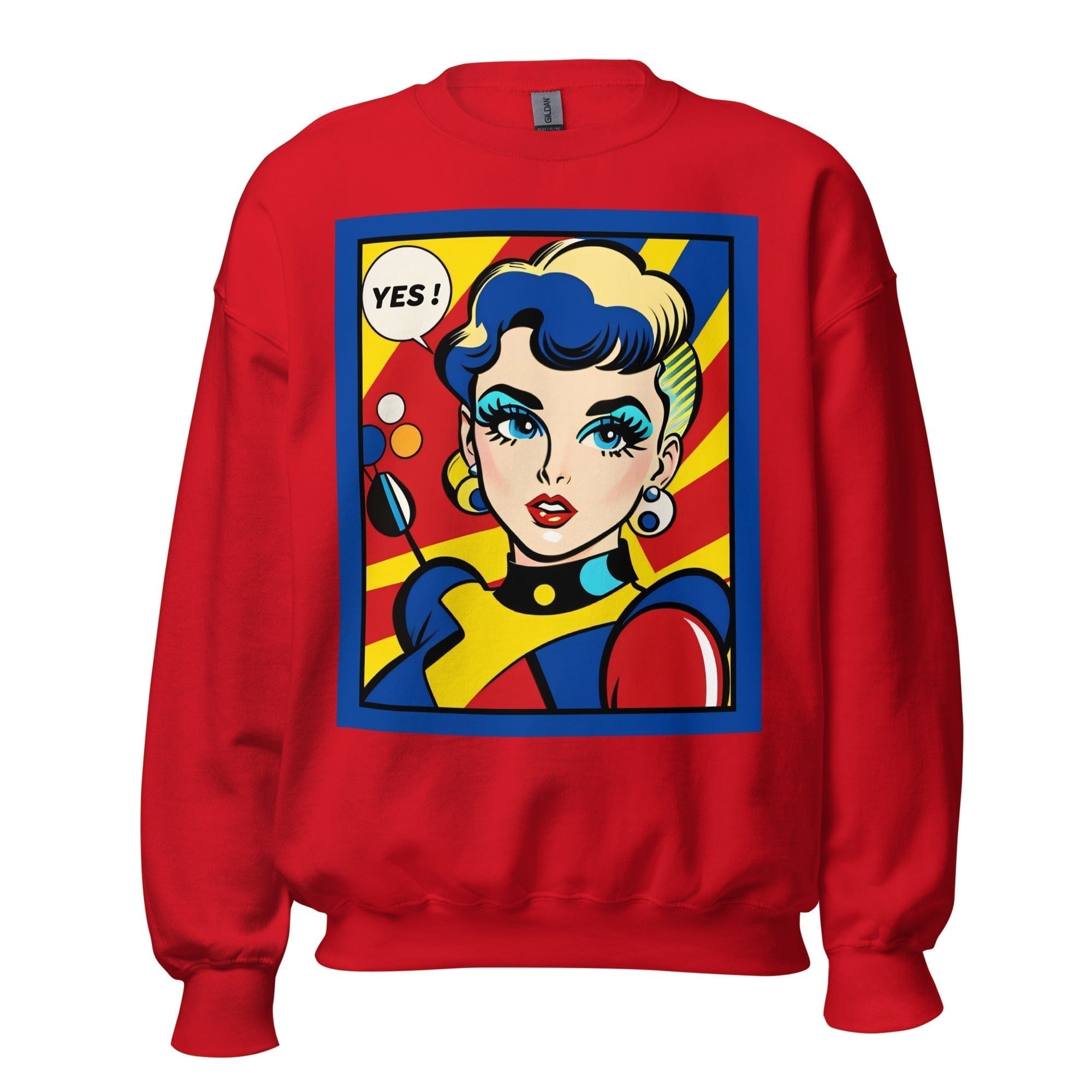 GRAPHIC T-SHIRTS Red / S Unisex Crew Neck Sweatshirt - Vintage American Comic Series v.14