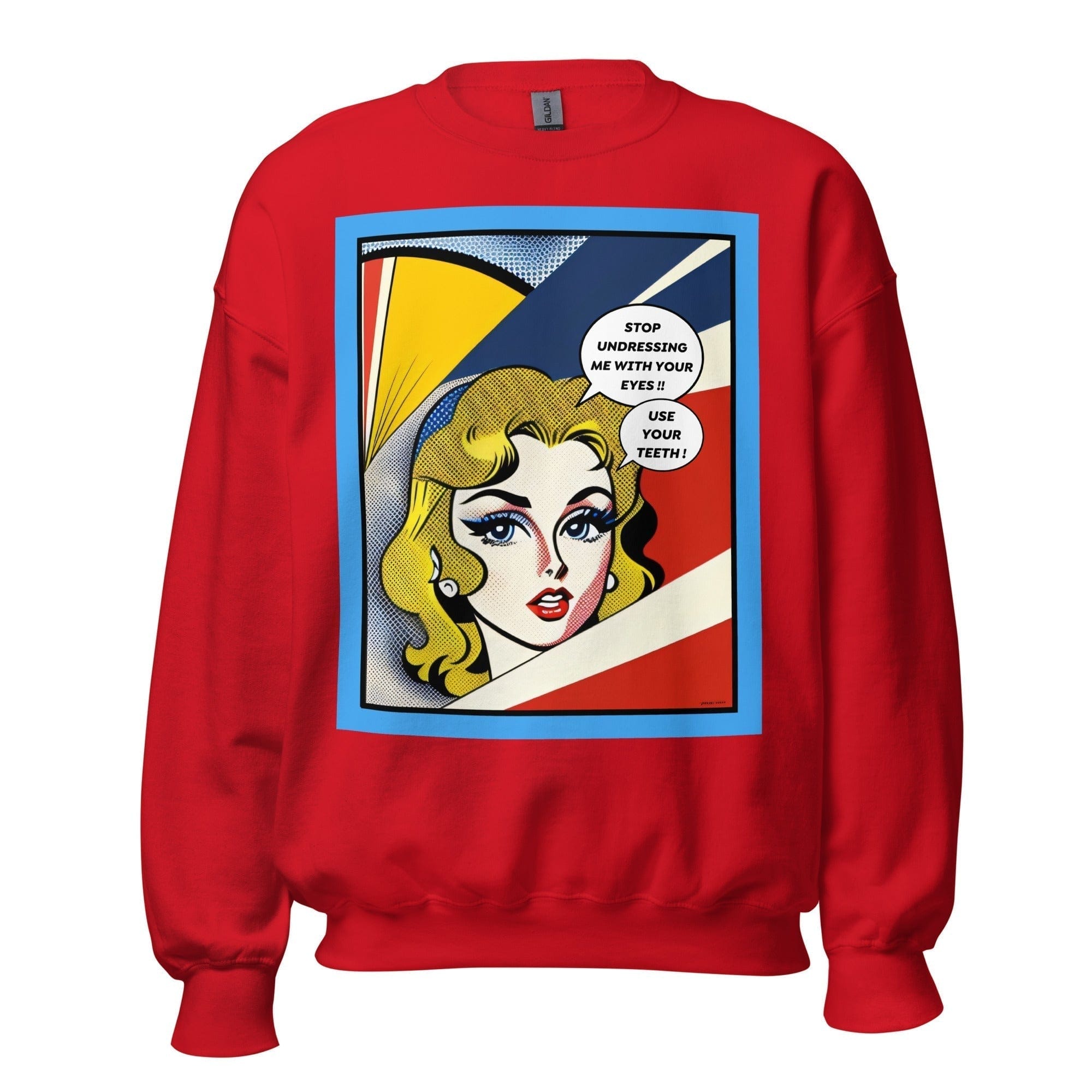 GRAPHIC T-SHIRTS Red / S Unisex Crew Neck Sweatshirt - Vintage American Comic Series v.16