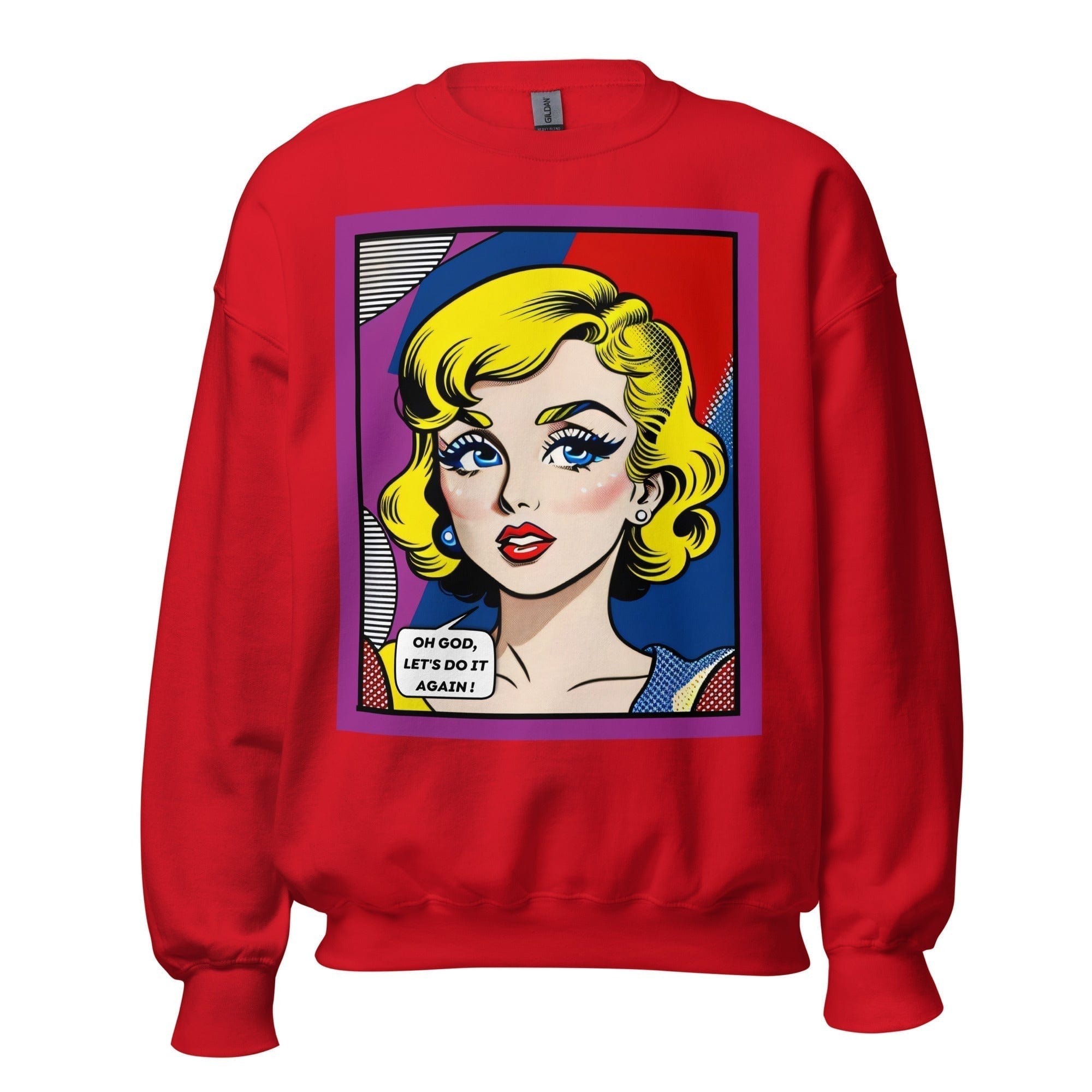 GRAPHIC T-SHIRTS Red / S Unisex Crew Neck Sweatshirt - Vintage American Comic Series v.23