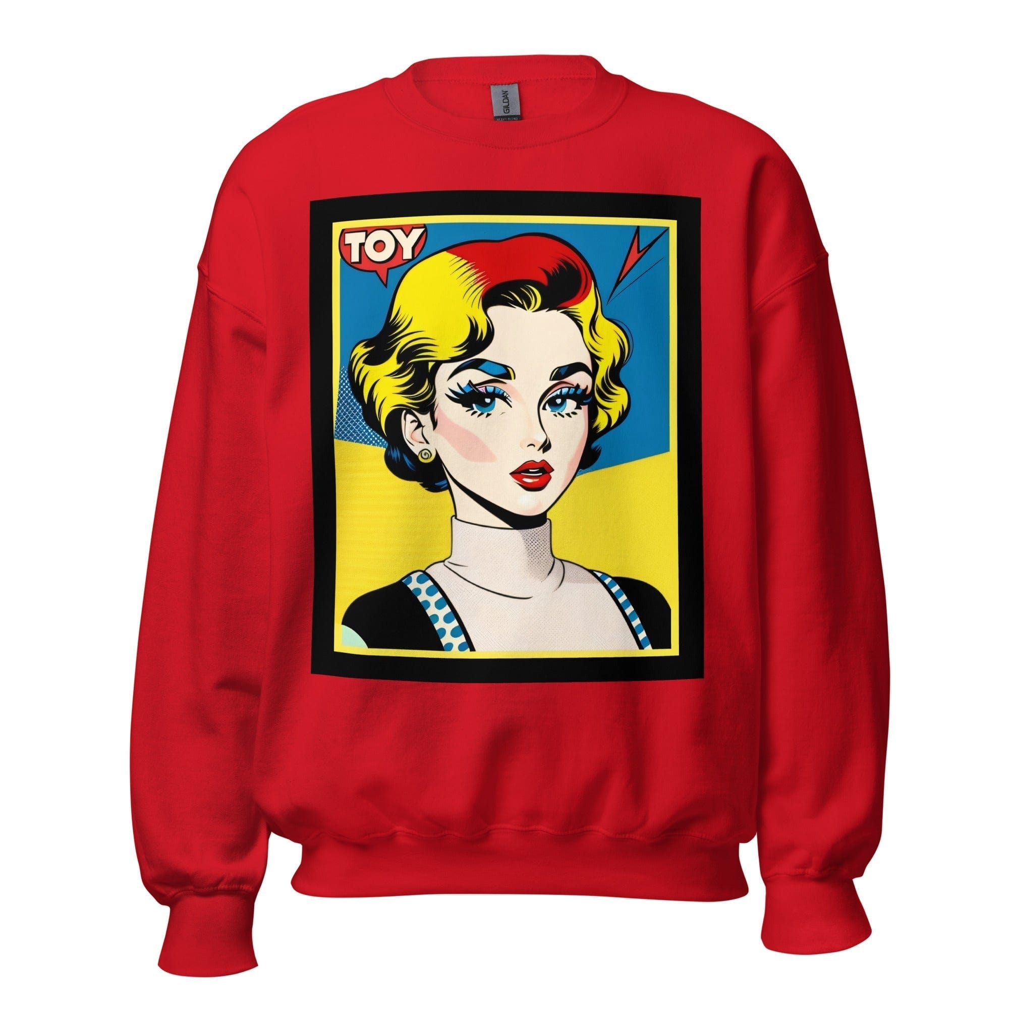 GRAPHIC T-SHIRTS Red / S Unisex Crew Neck Sweatshirt - Vintage American Comic Series v.30